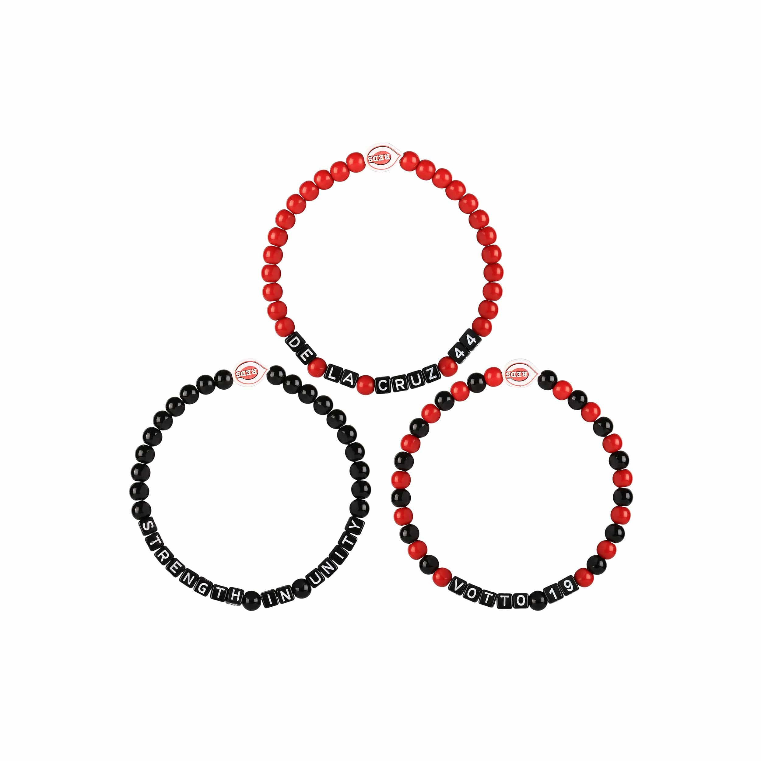 Cincinnati Reds MLB Joey Votto & Elly De La Cruz 3 Pack Player Beaded Friendship Bracelet - Image 3