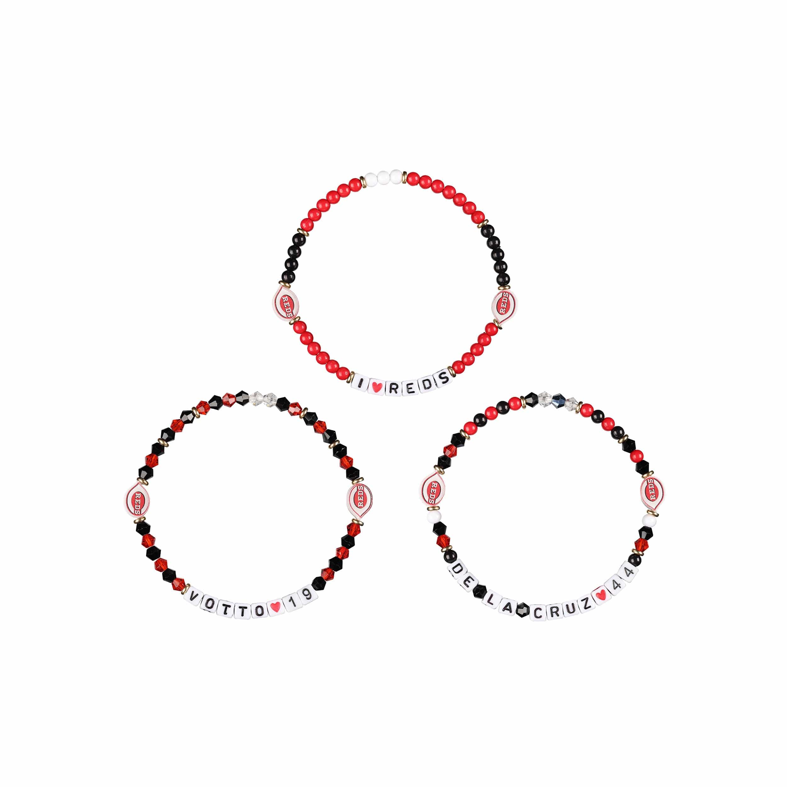 Cincinnati Reds MLB Joey Votto & Elly De La Cruz 3 Pack Player Friendship Bracelet - Image 3