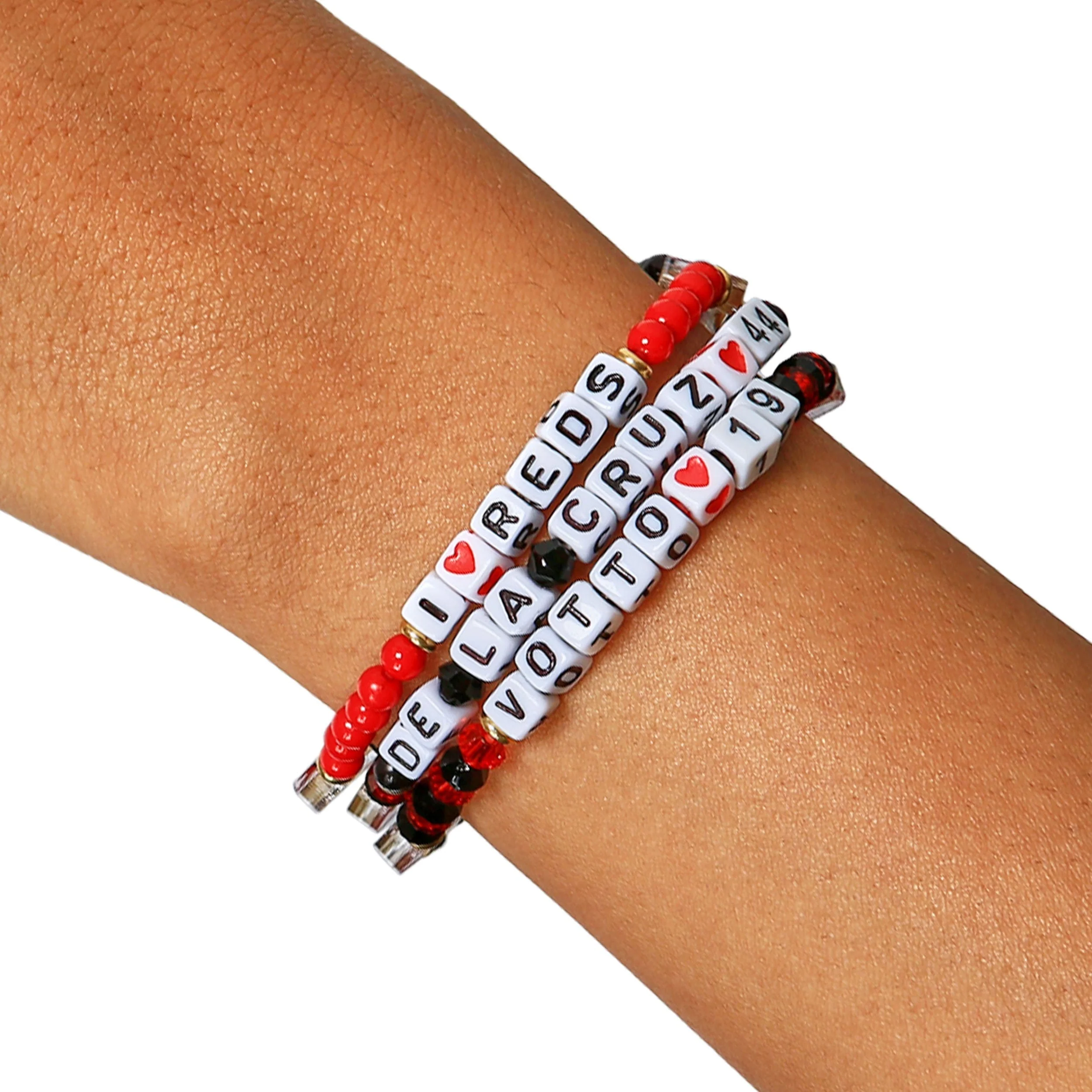 Cincinnati Reds MLB Joey Votto & Elly De La Cruz 3 Pack Player Friendship Bracelet - Image 4