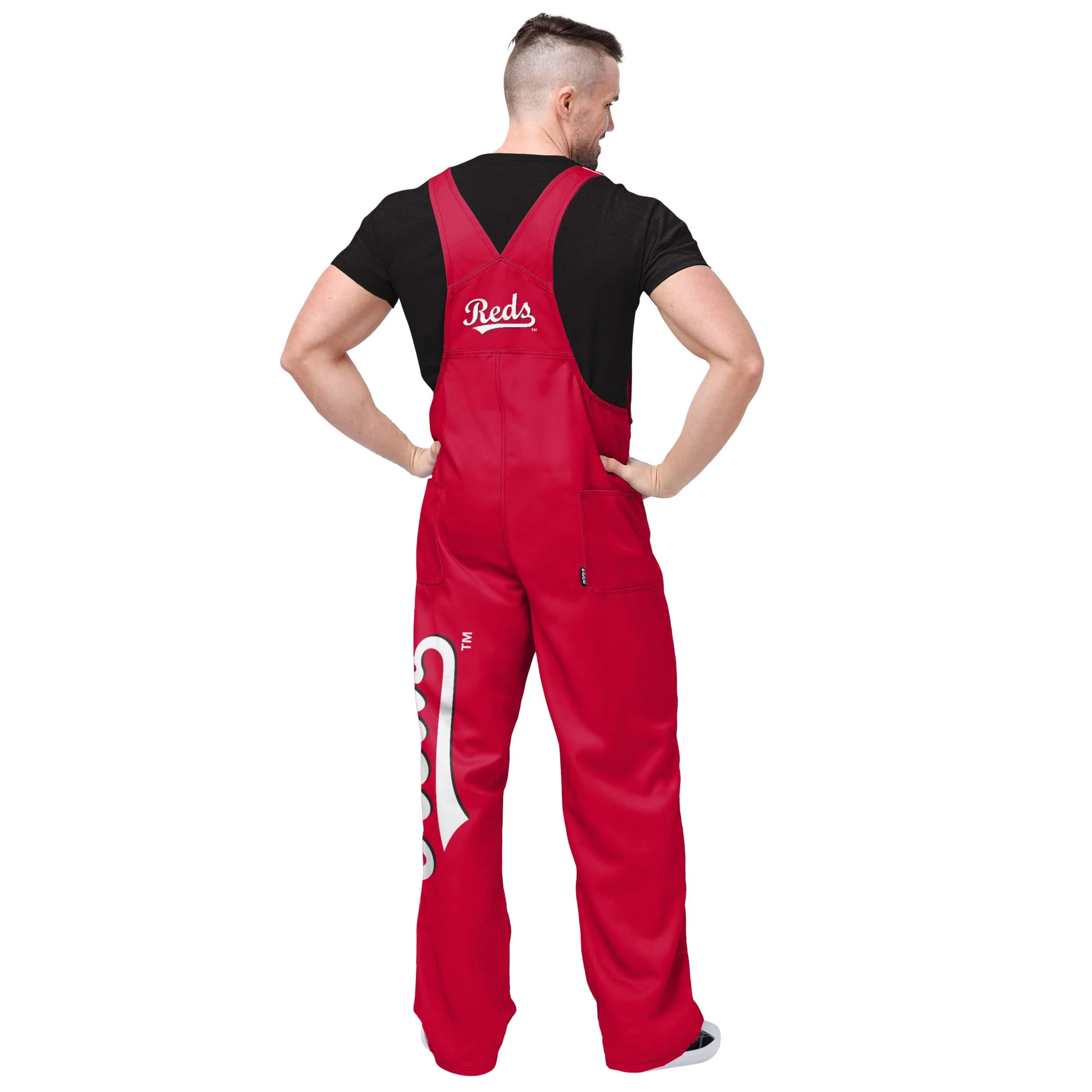 Cincinnati Reds MLB Mens Big Logo Bib Overalls - Image 2