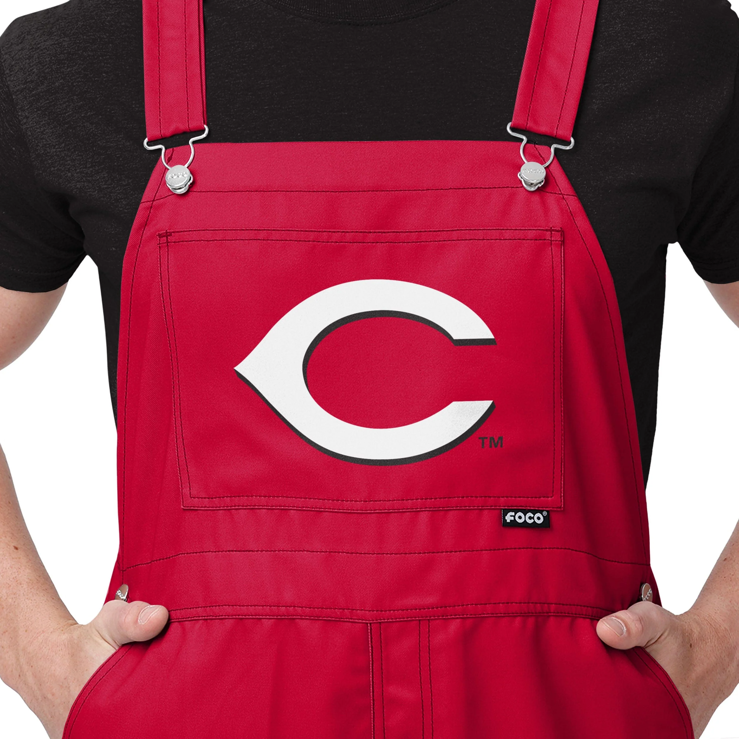Cincinnati Reds MLB Mens Big Logo Bib Overalls - Image 4