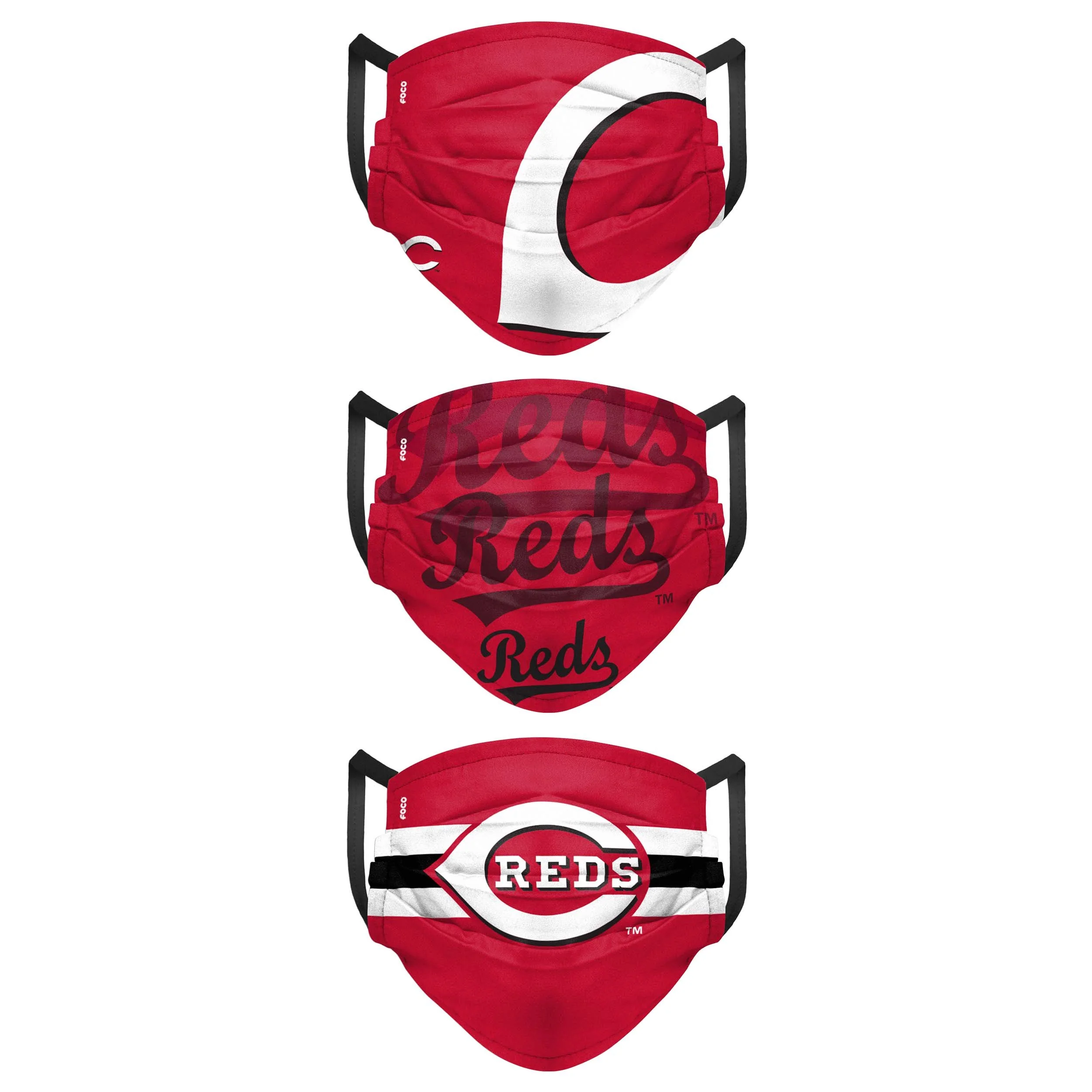 Cincinnati Reds MLB Mens Matchday 3 Pack Face Cover - Image 2
