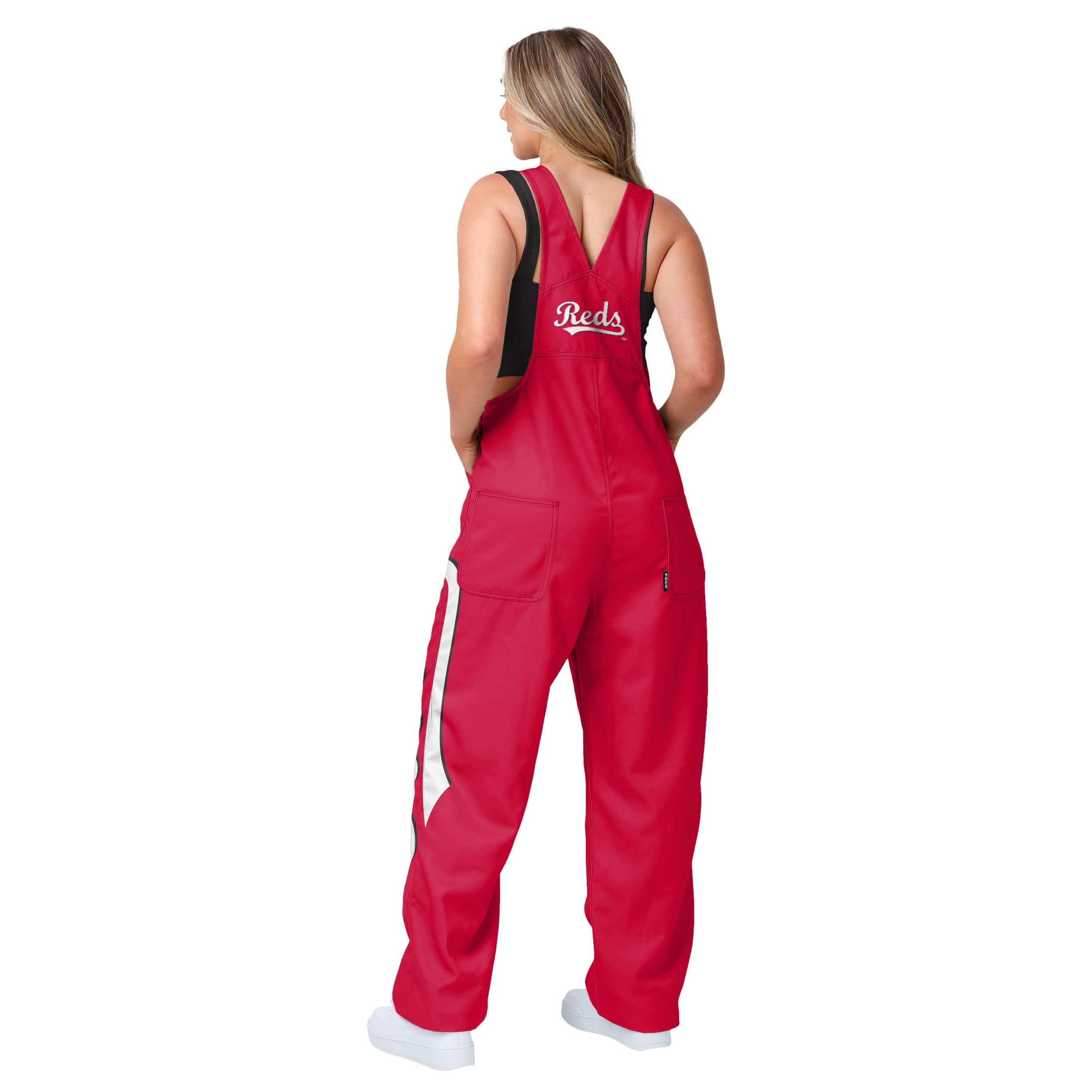 Cincinnati Reds MLB Womens Big Logo Bib Overalls - Image 2