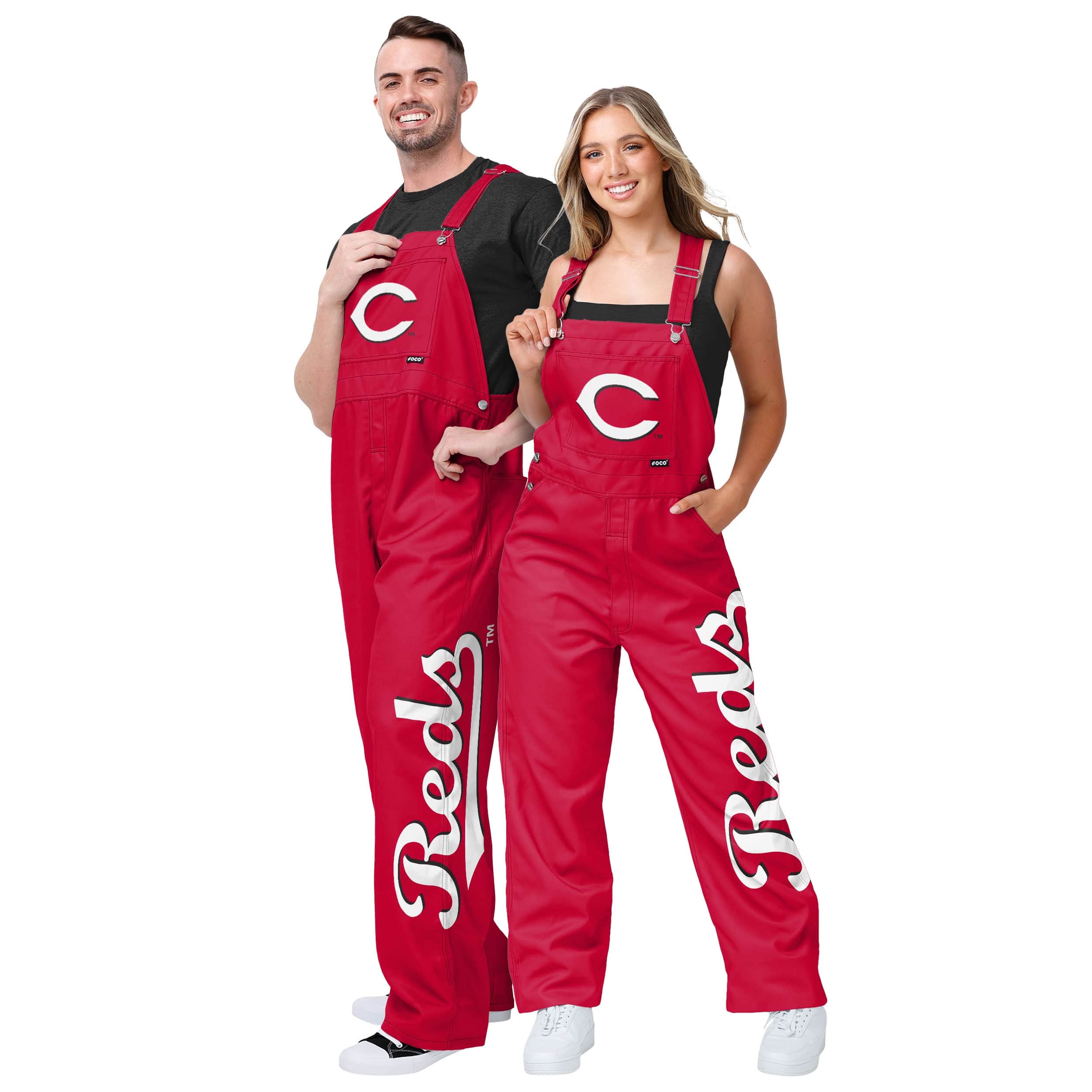 Cincinnati Reds MLB Womens Big Logo Bib Overalls - Image 3