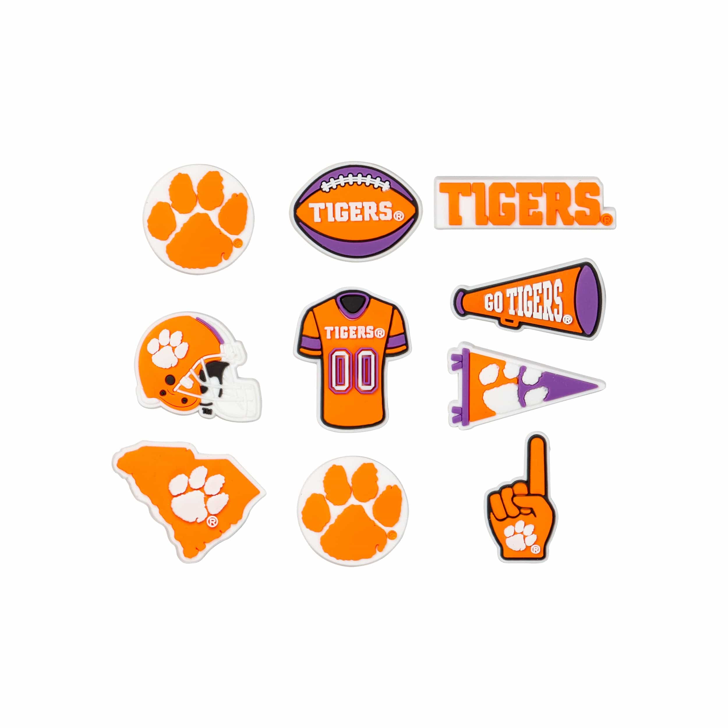Clemson Tigers NCAA 10 Pack Team Clog Charms