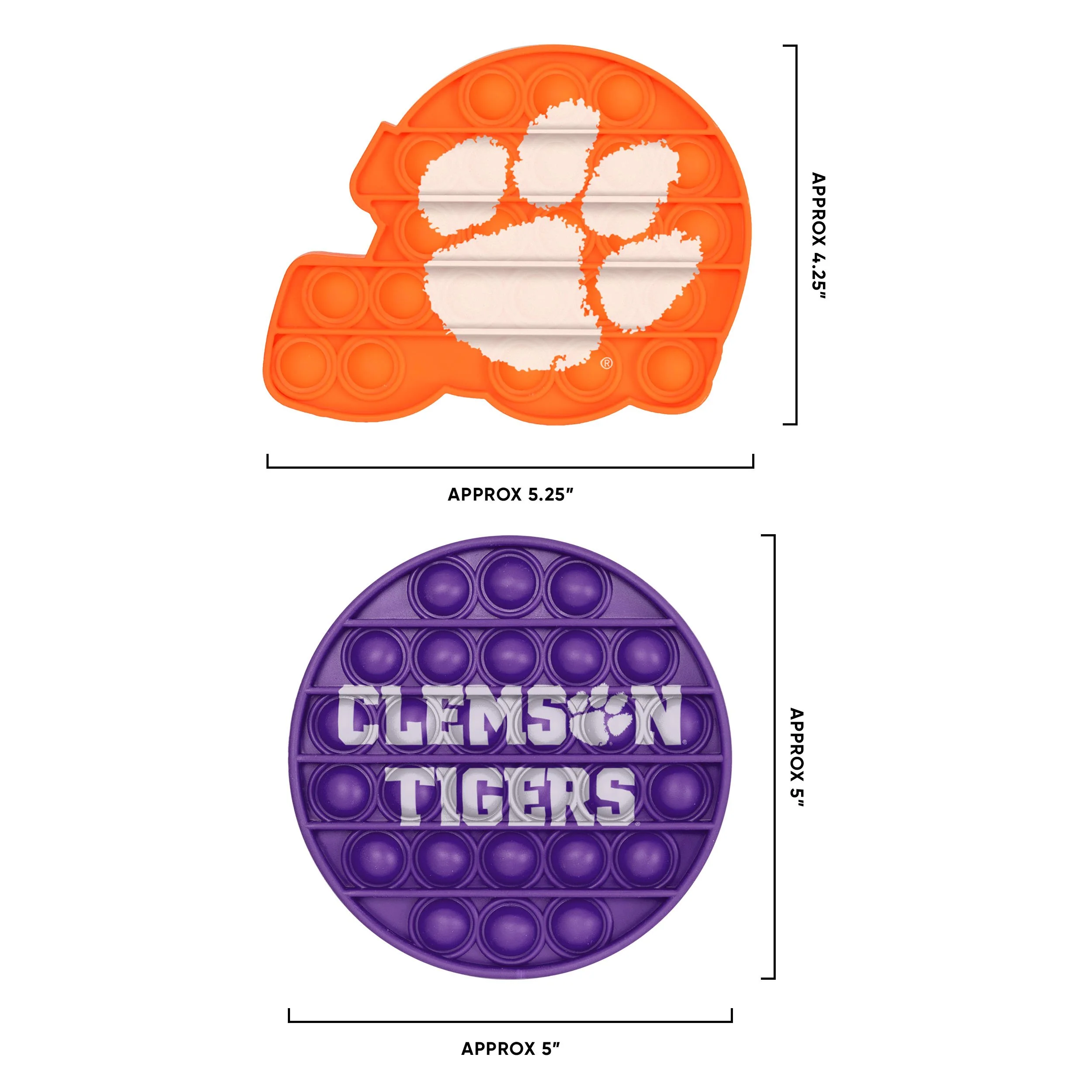 Clemson Tigers NCAA 2 Pack Helmet & Circle Push-Itz Fidget - Image 2