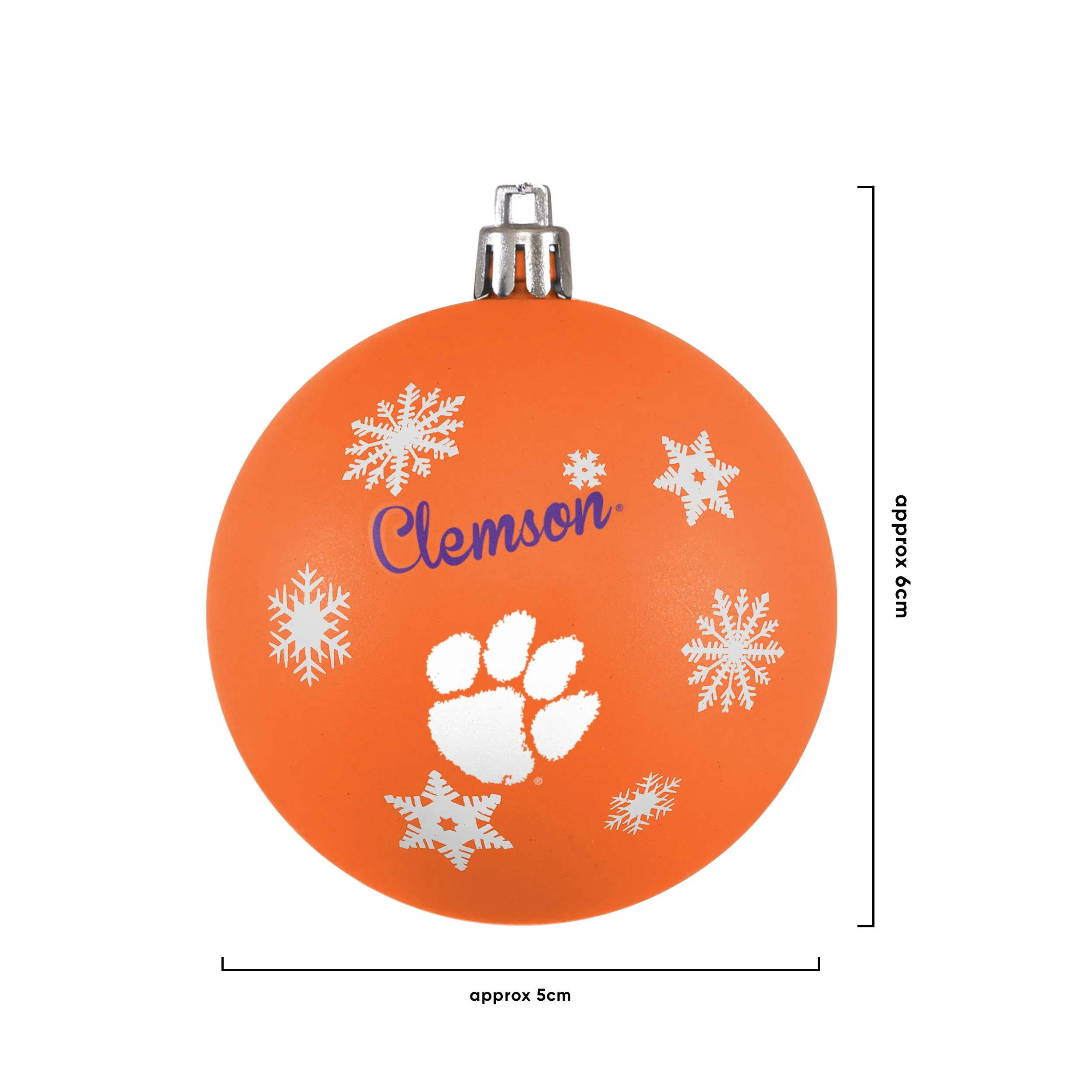 Clemson Tigers NCAA 5 Pack Shatterproof Ball Ornament Set - Image 3