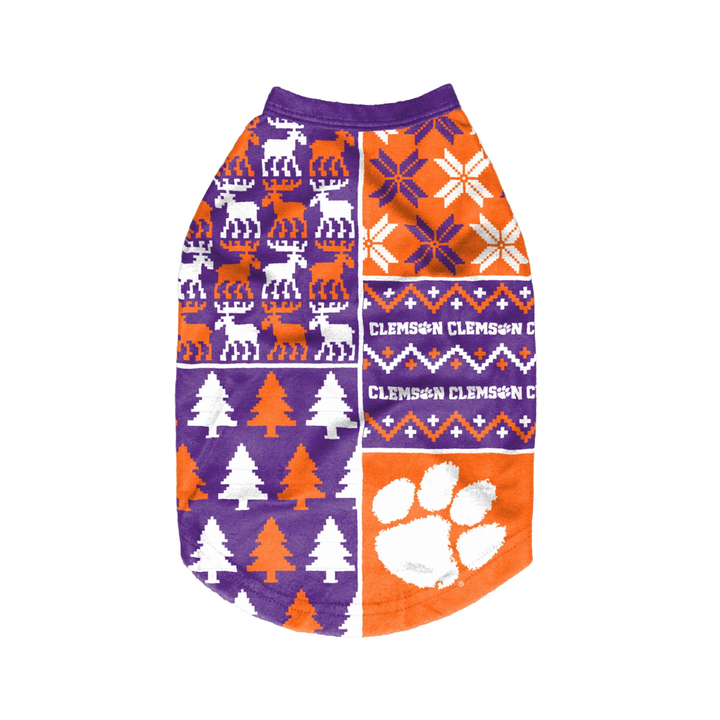 Clemson Tigers NCAA Busy Block Dog Sweater - Image 2
