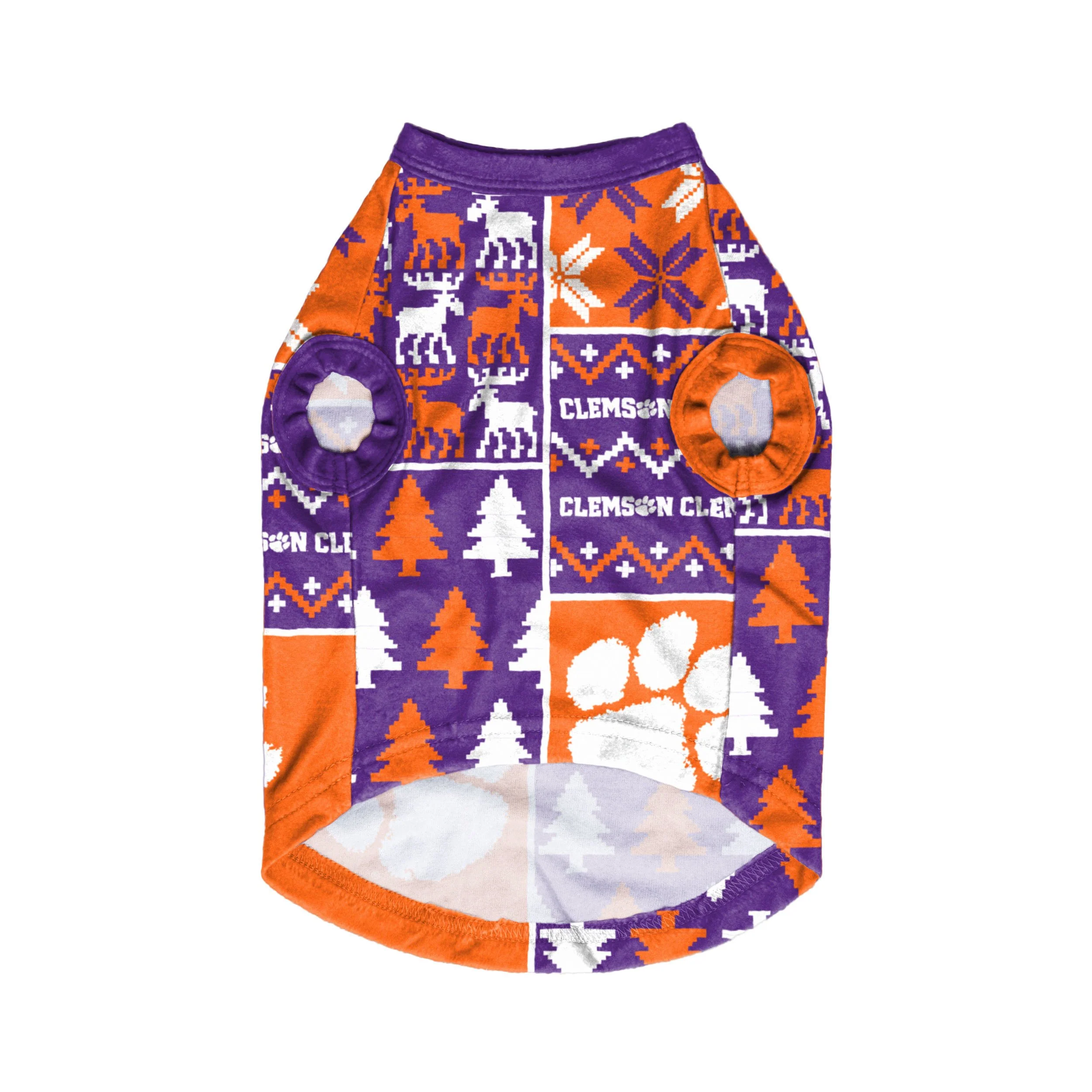 Clemson Tigers NCAA Busy Block Dog Sweater - Image 3