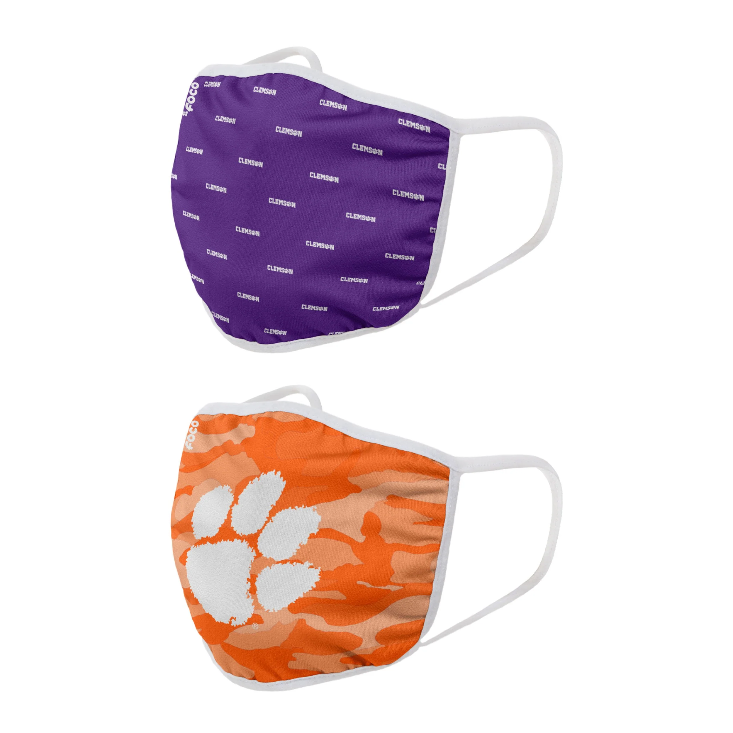 Clemson Tigers NCAA Clutch 2 Pack Face Cover - Image 2