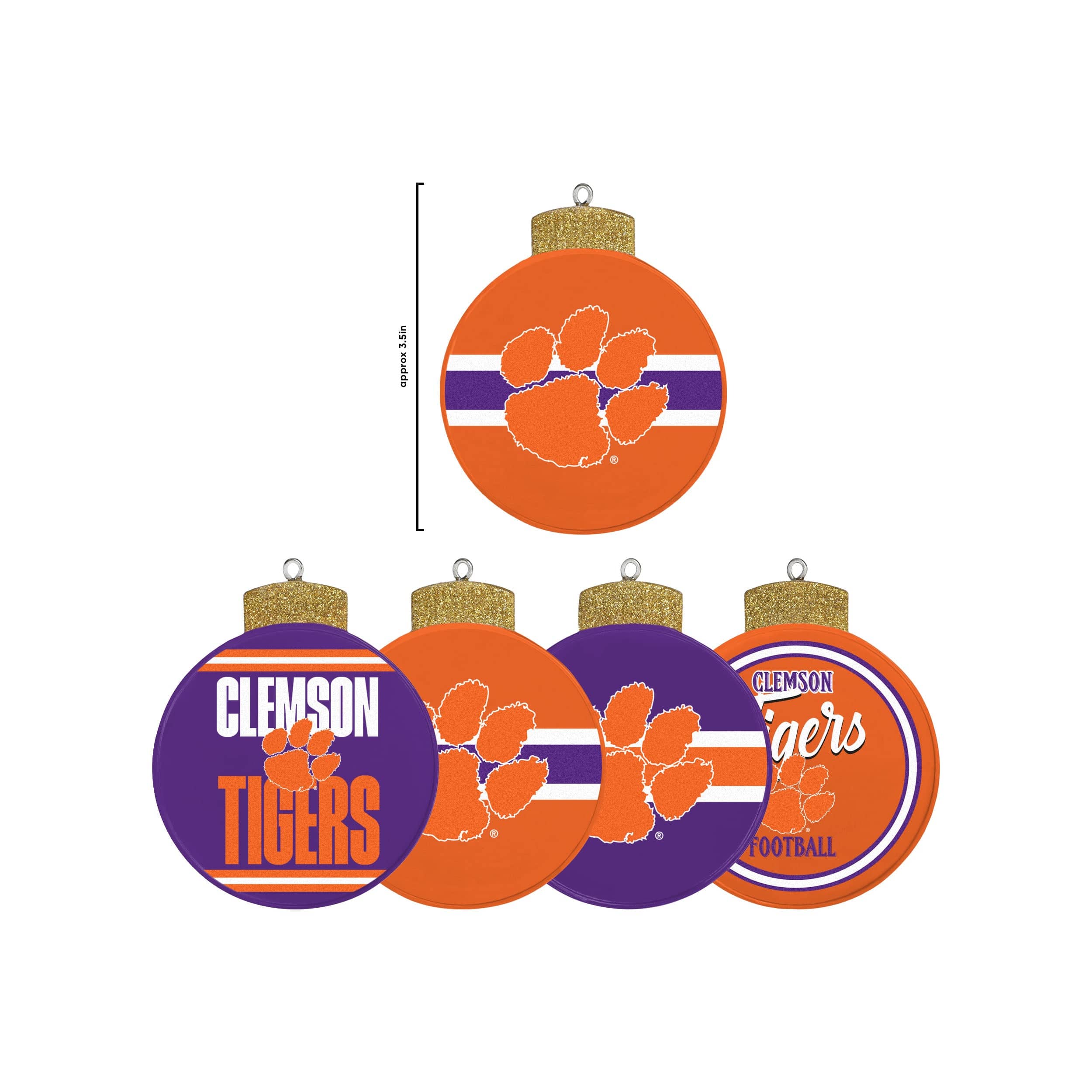 Clemson Tigers NCAA Holiday 5 Pack Coaster Set - Image 5