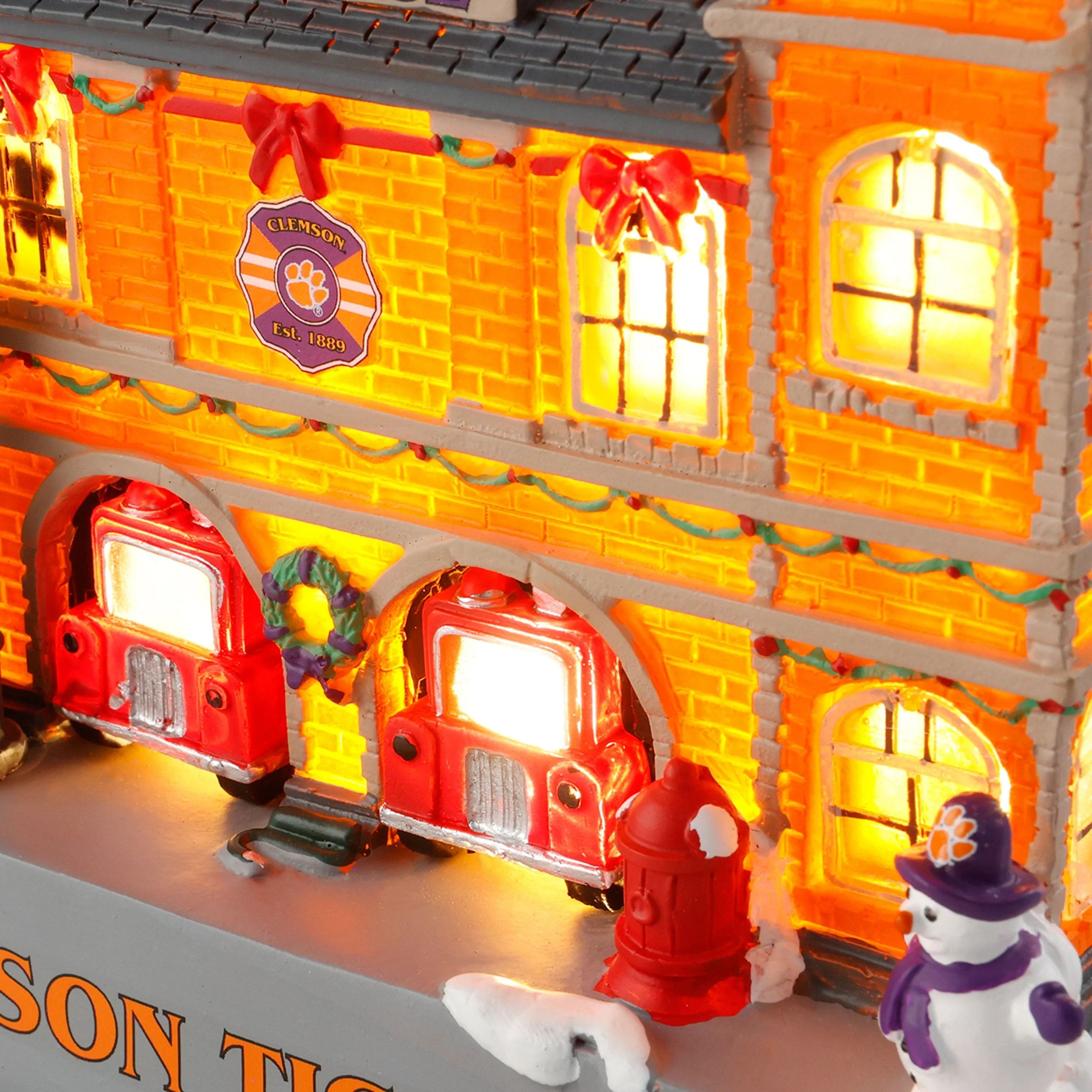 Clemson Tigers NCAA Light Up Resin Team Firehouse - Image 3