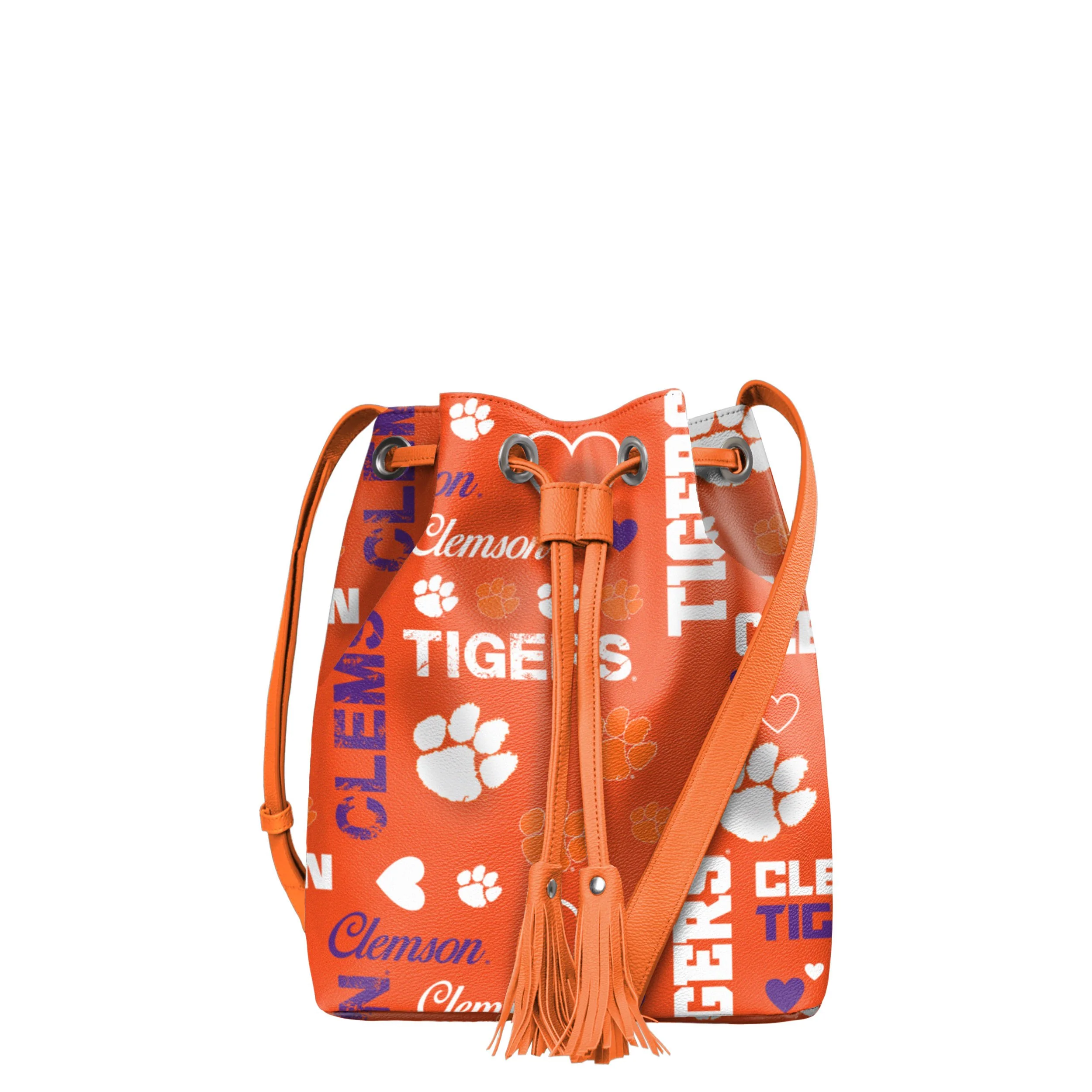 Clemson Tigers NCAA Logo Love Cinch Purse