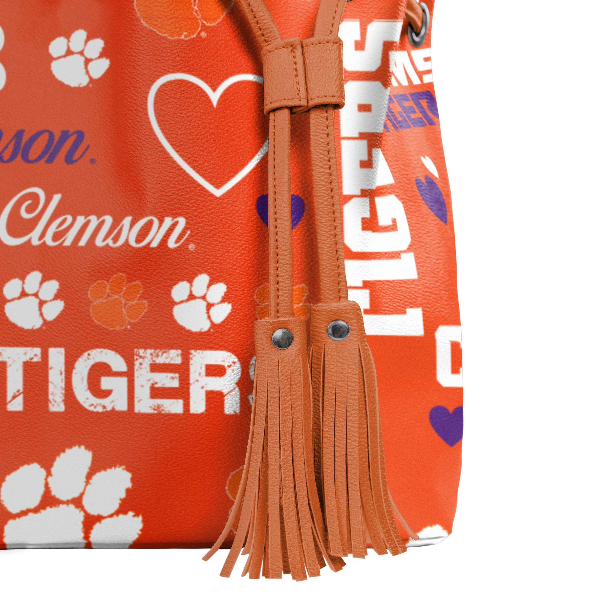 Clemson Tigers NCAA Logo Love Cinch Purse - Image 4