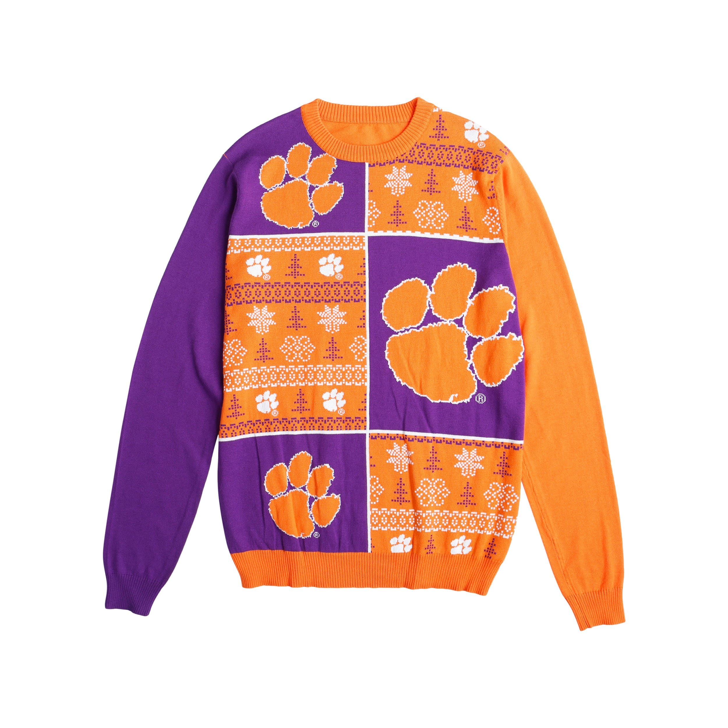 Clemson Tigers NCAA Mens Busy Block Snowfall Sweater