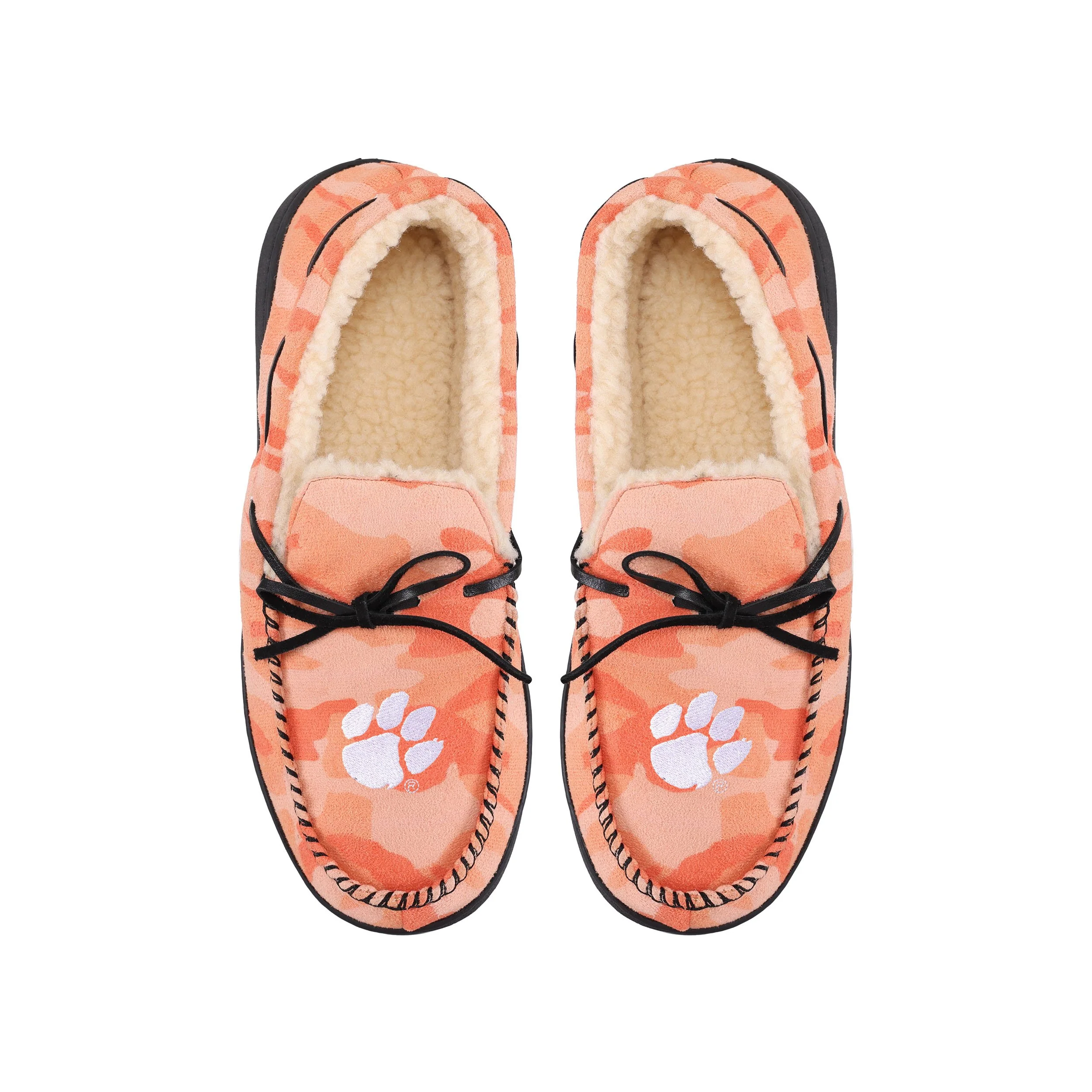 Clemson Tigers NCAA Mens Printed Camo Moccasin Slippers - Image 4