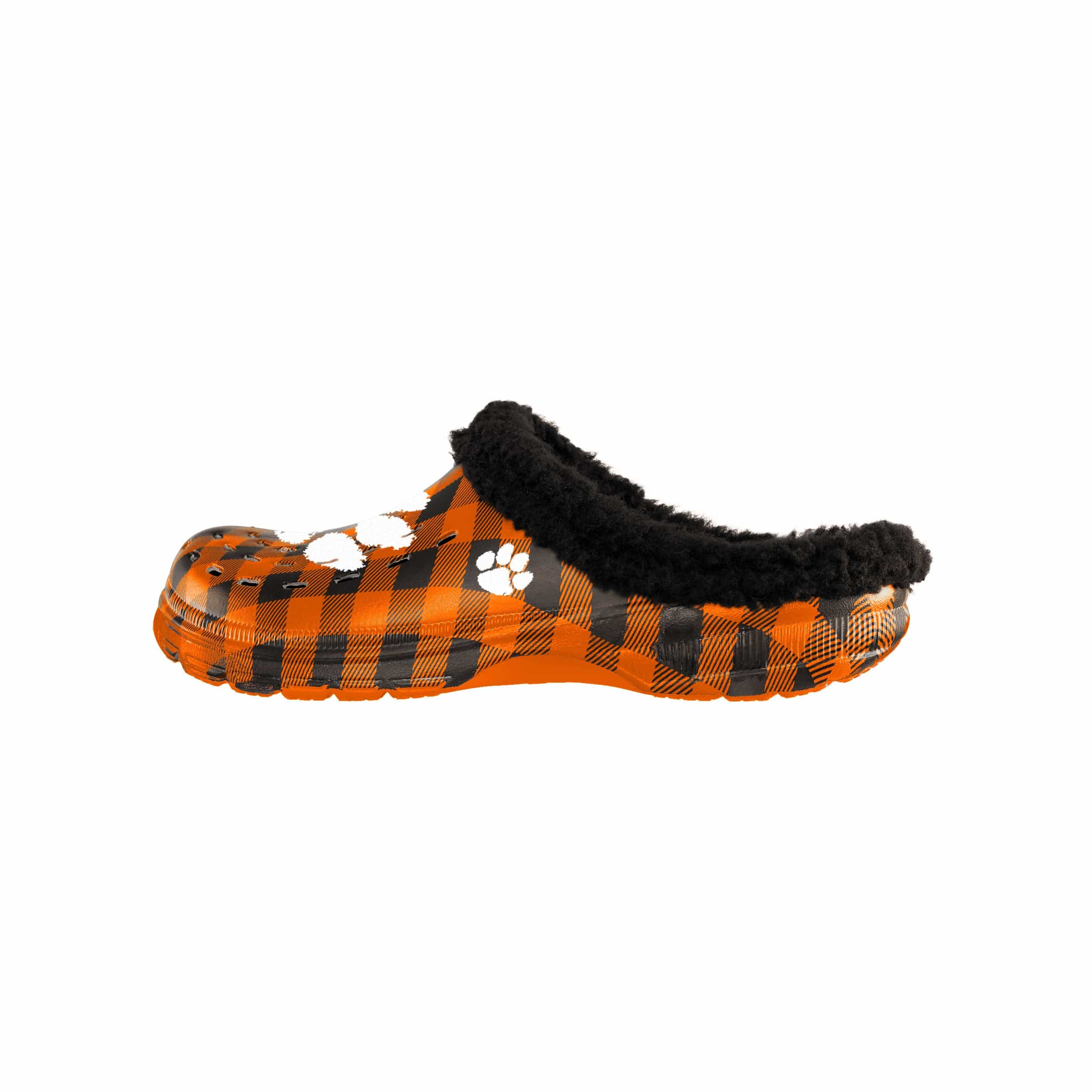 Clemson Tigers NCAA Mens Sherpa Lined Buffalo Check Clog - Image 2