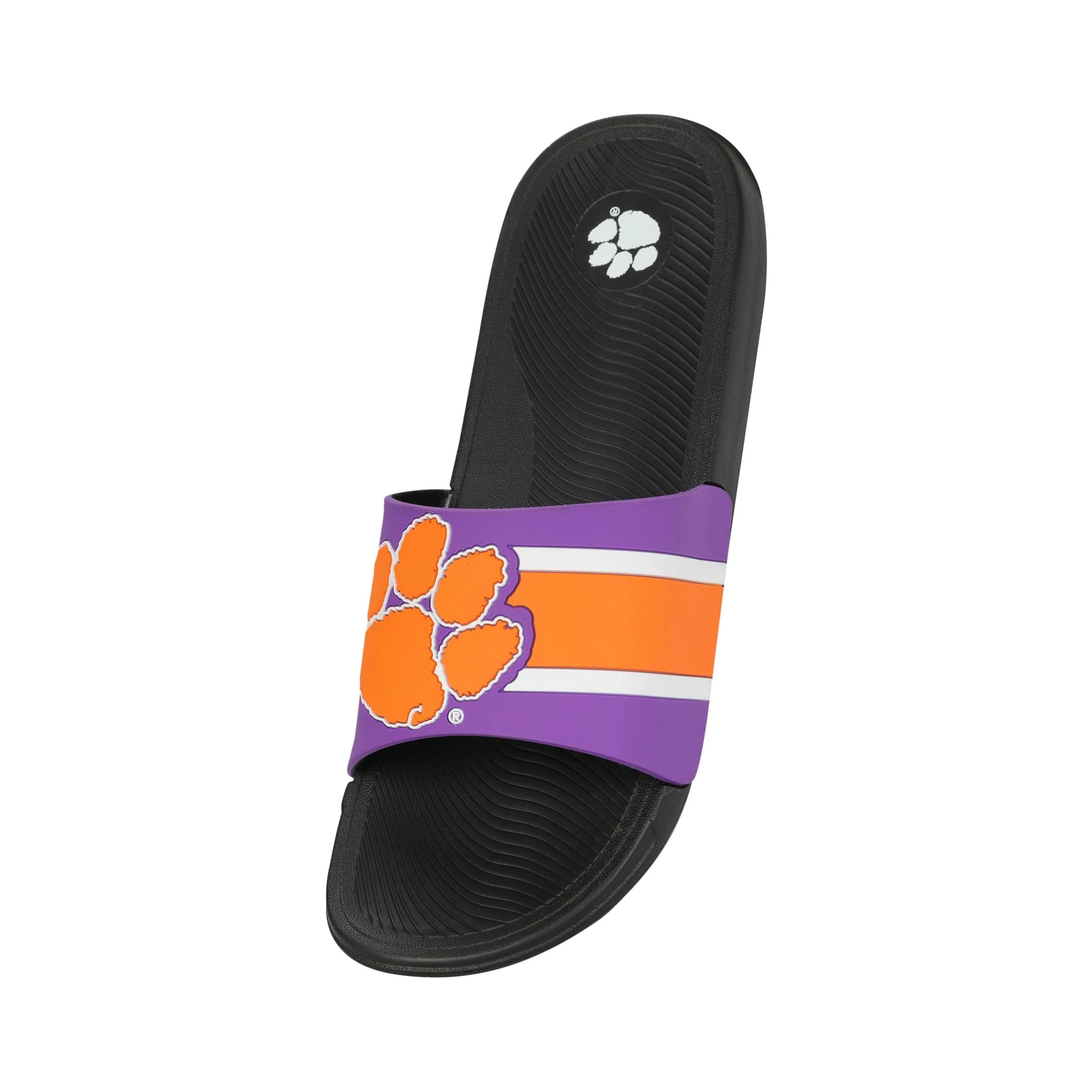 Clemson Tigers NCAA Mens Striped Big Logo Raised Slide - Image 3