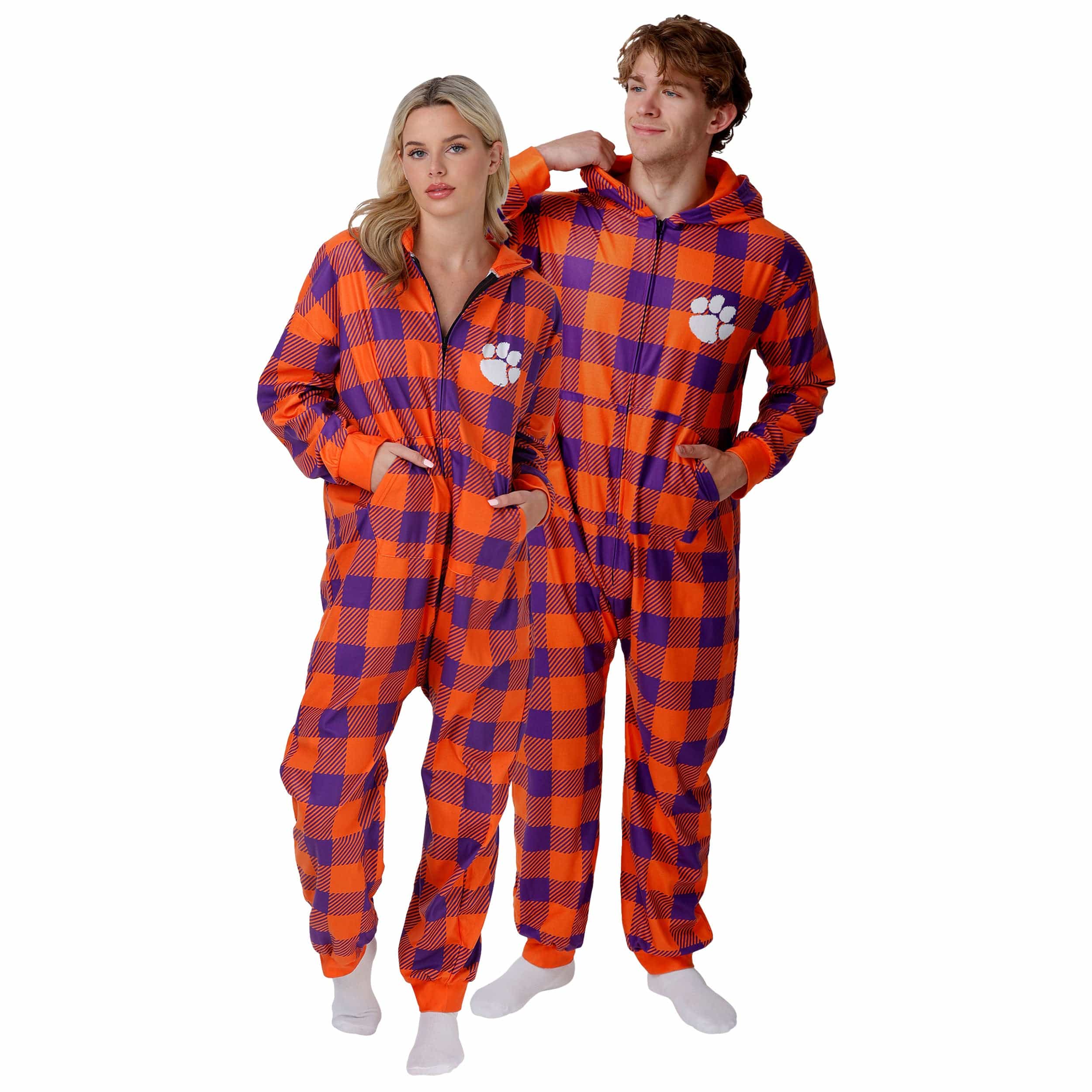 Clemson Tigers NCAA Plaid One Piece Pajamas