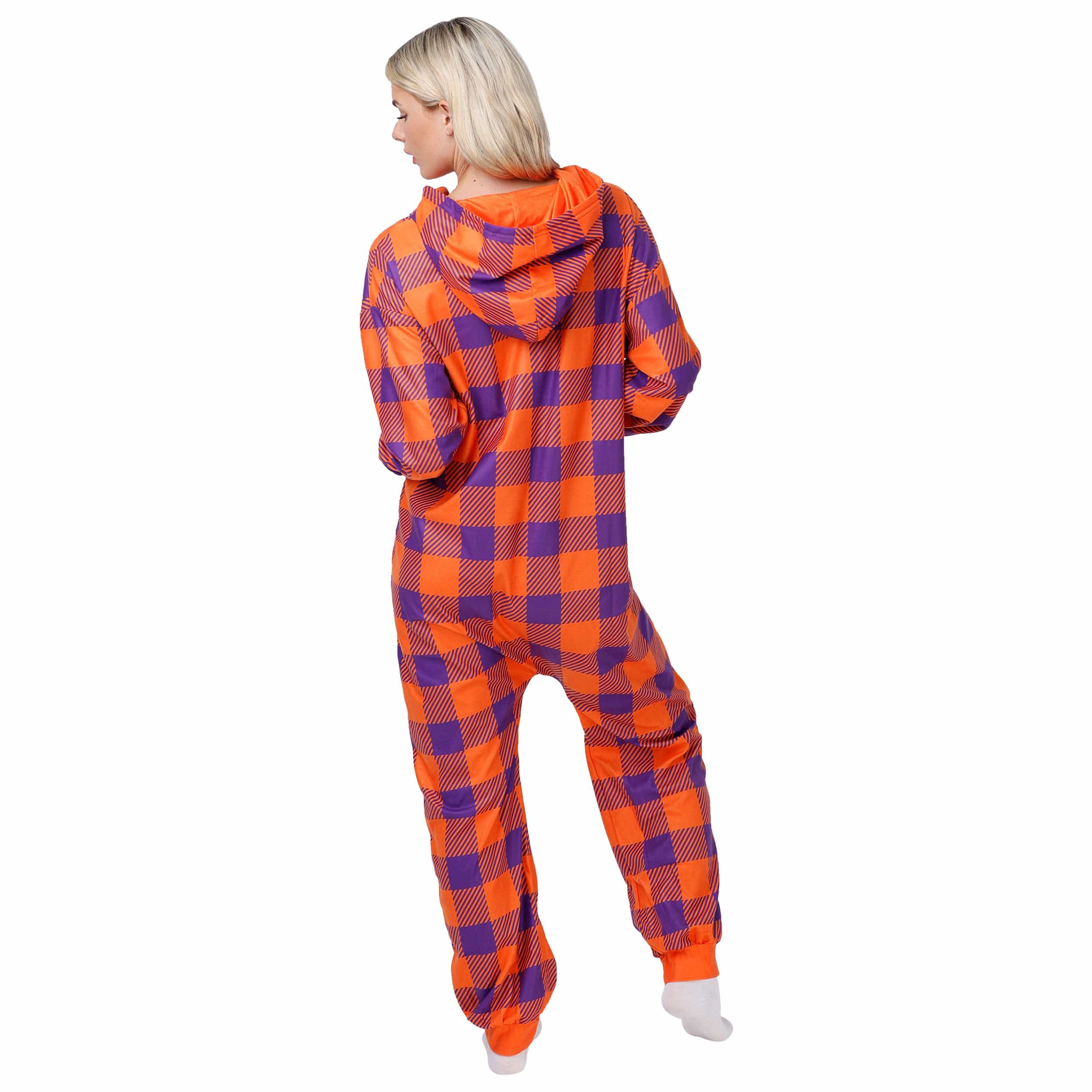 Clemson Tigers NCAA Plaid One Piece Pajamas - Image 2