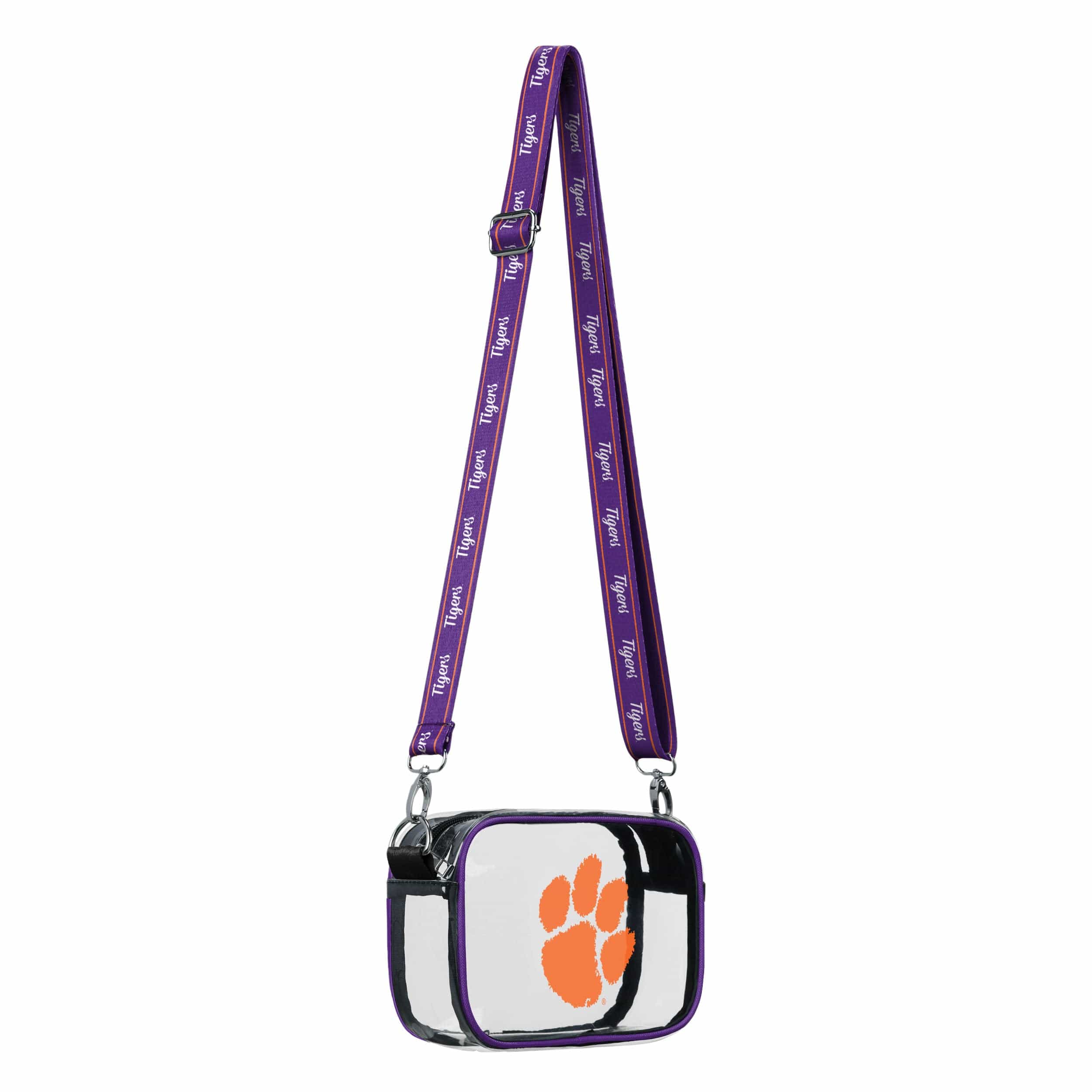Clemson Tigers NCAA Team Stripe Clear Crossbody Bag - Image 2