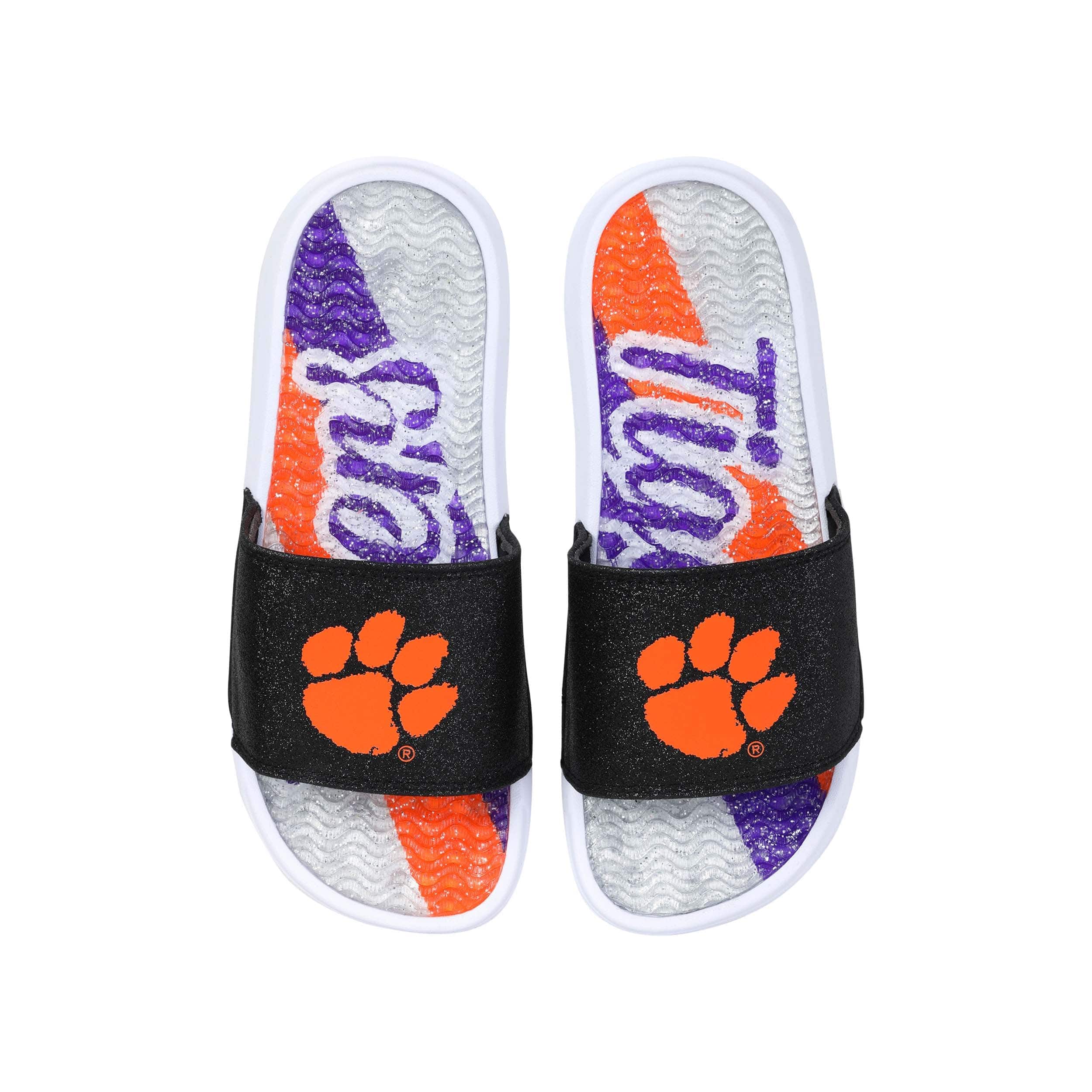 Clemson Tigers NCAA Womens Glitter Gel Slide - Image 3
