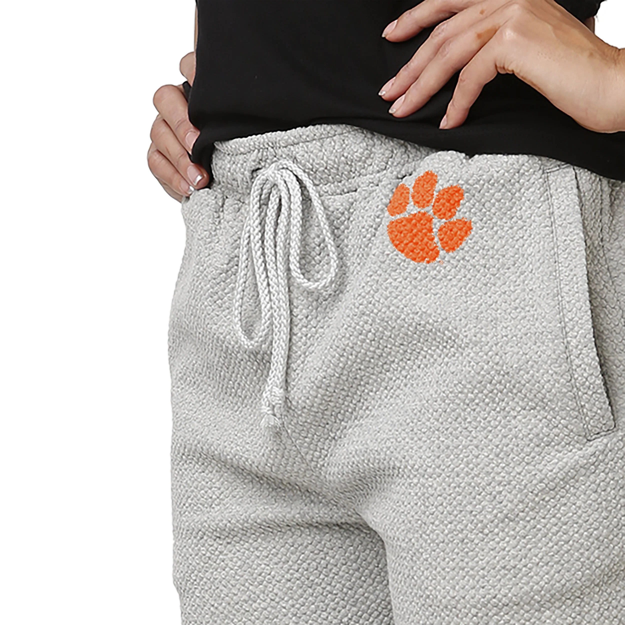 Clemson Tigers NCAA Womens Gray Woven Joggers - Image 4