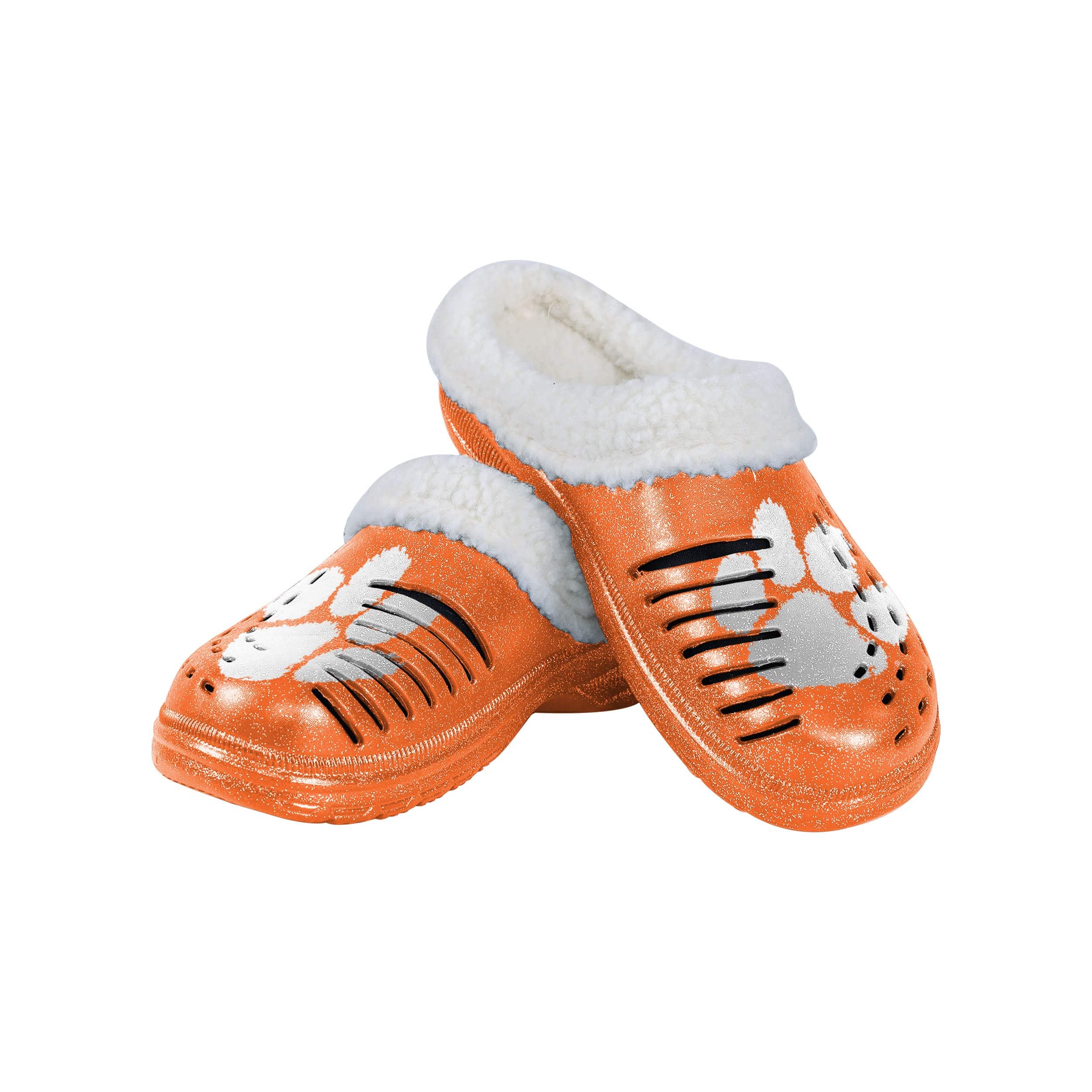 Clemson Tigers NCAA Womens Sherpa Lined Glitter Clog