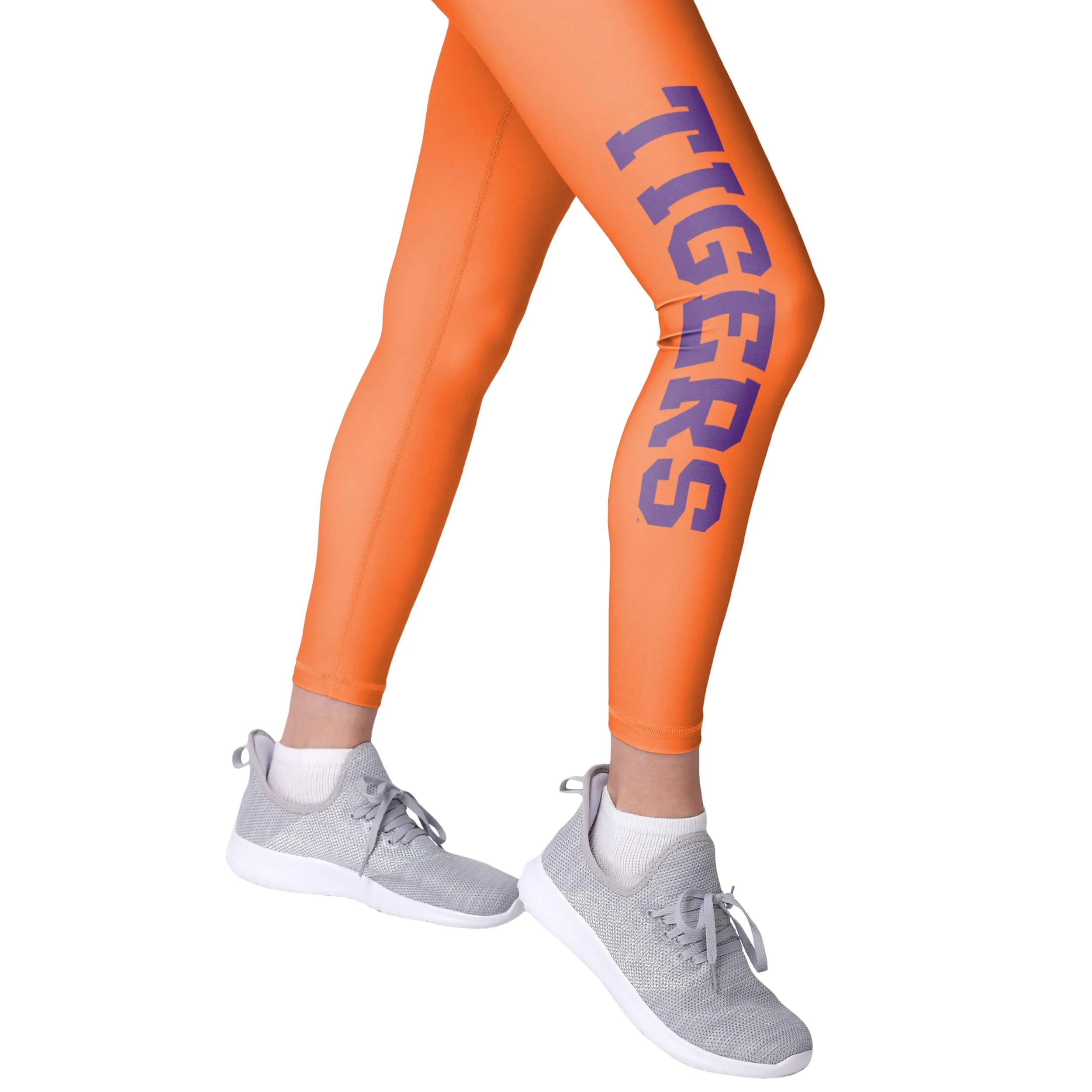 Clemson Tigers NCAA Womens Solid Big Wordmark Leggings - Image 4