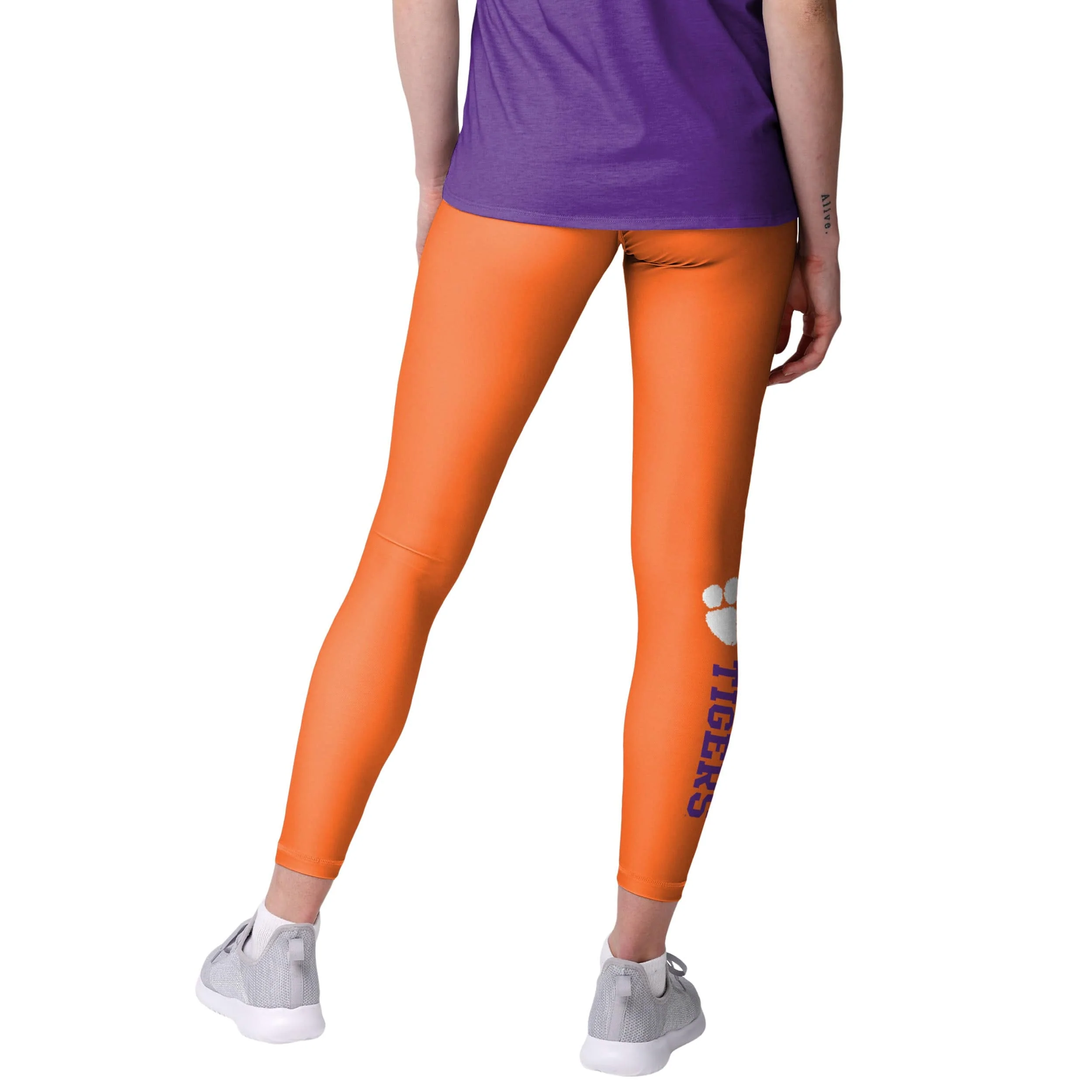 Clemson Tigers NCAA Womens Solid Wordmark Leggings - Image 2