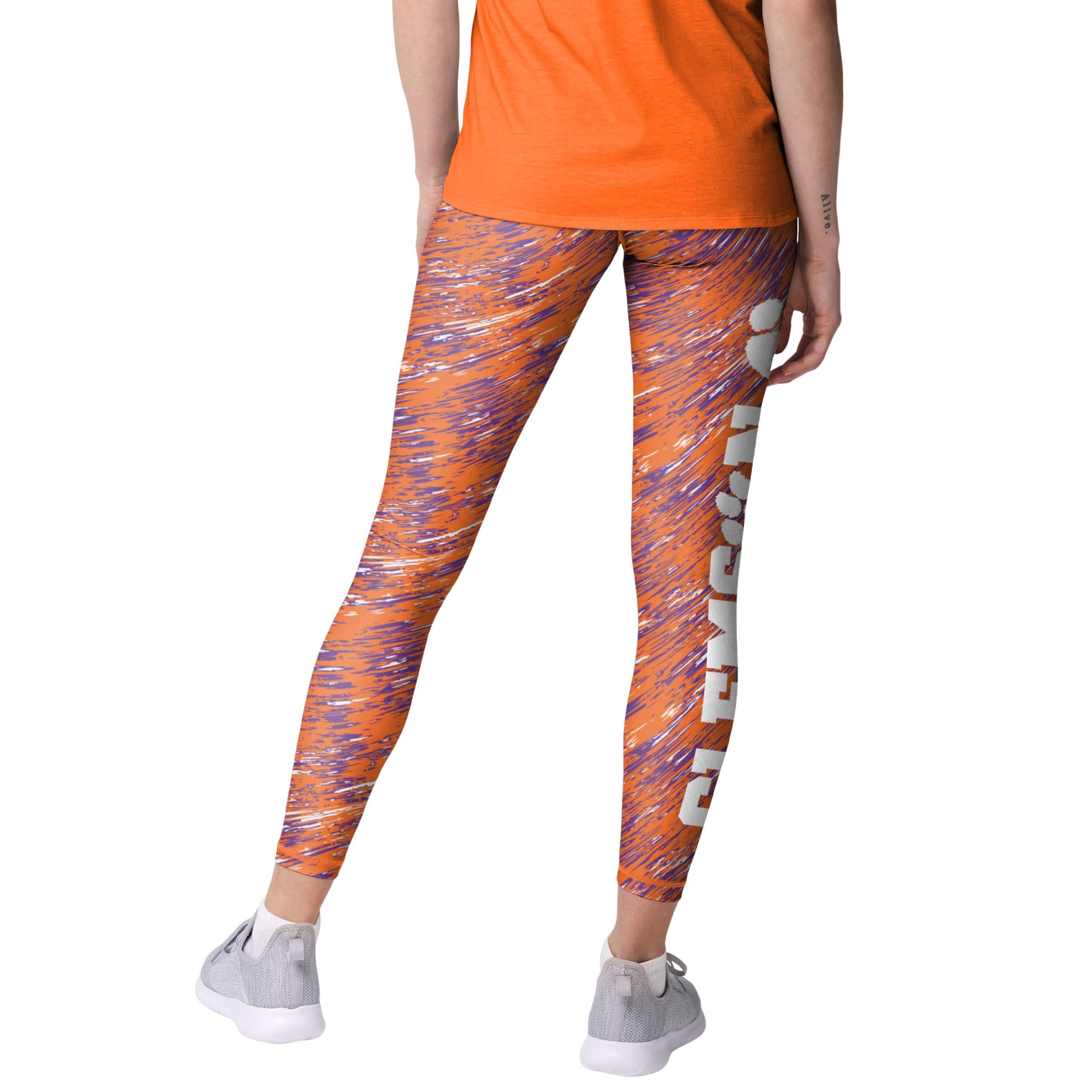 Clemson Tigers NCAA Womens Static Rain Leggings - Image 2