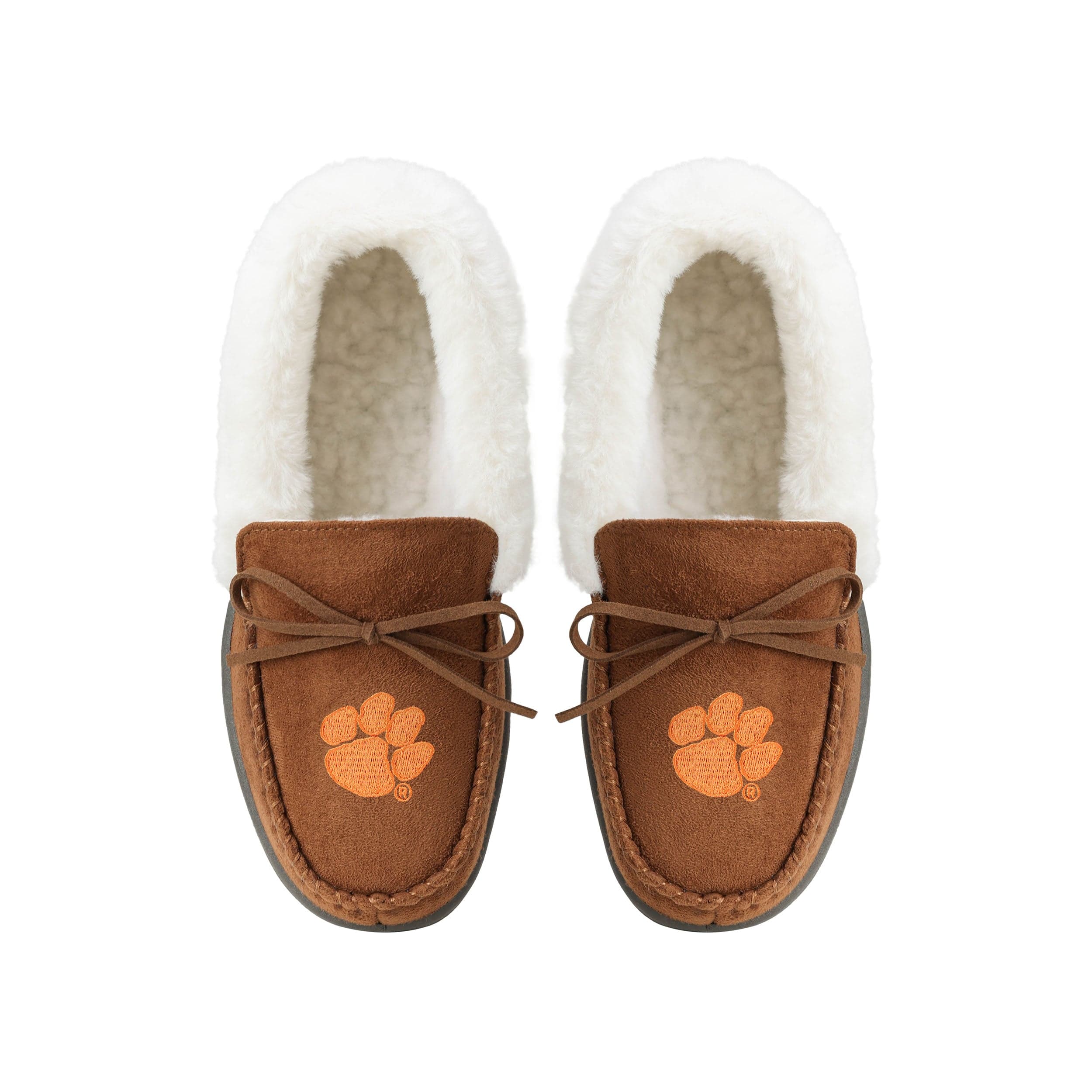 Clemson Tigers NCAA Womens Tan Moccasin Slippers - Image 4