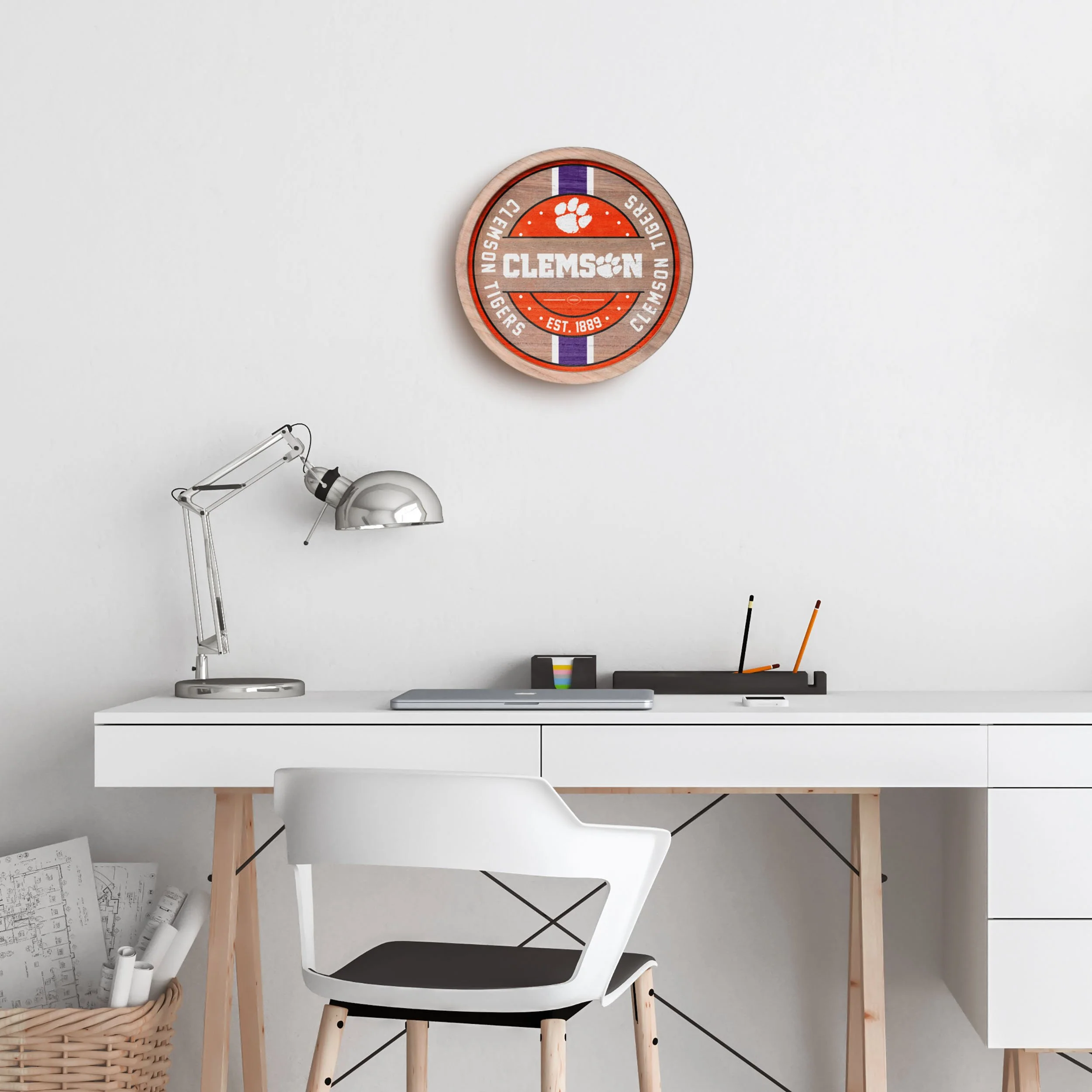 Clemson Tigers NCAA Wooden Barrel Sign - Image 3