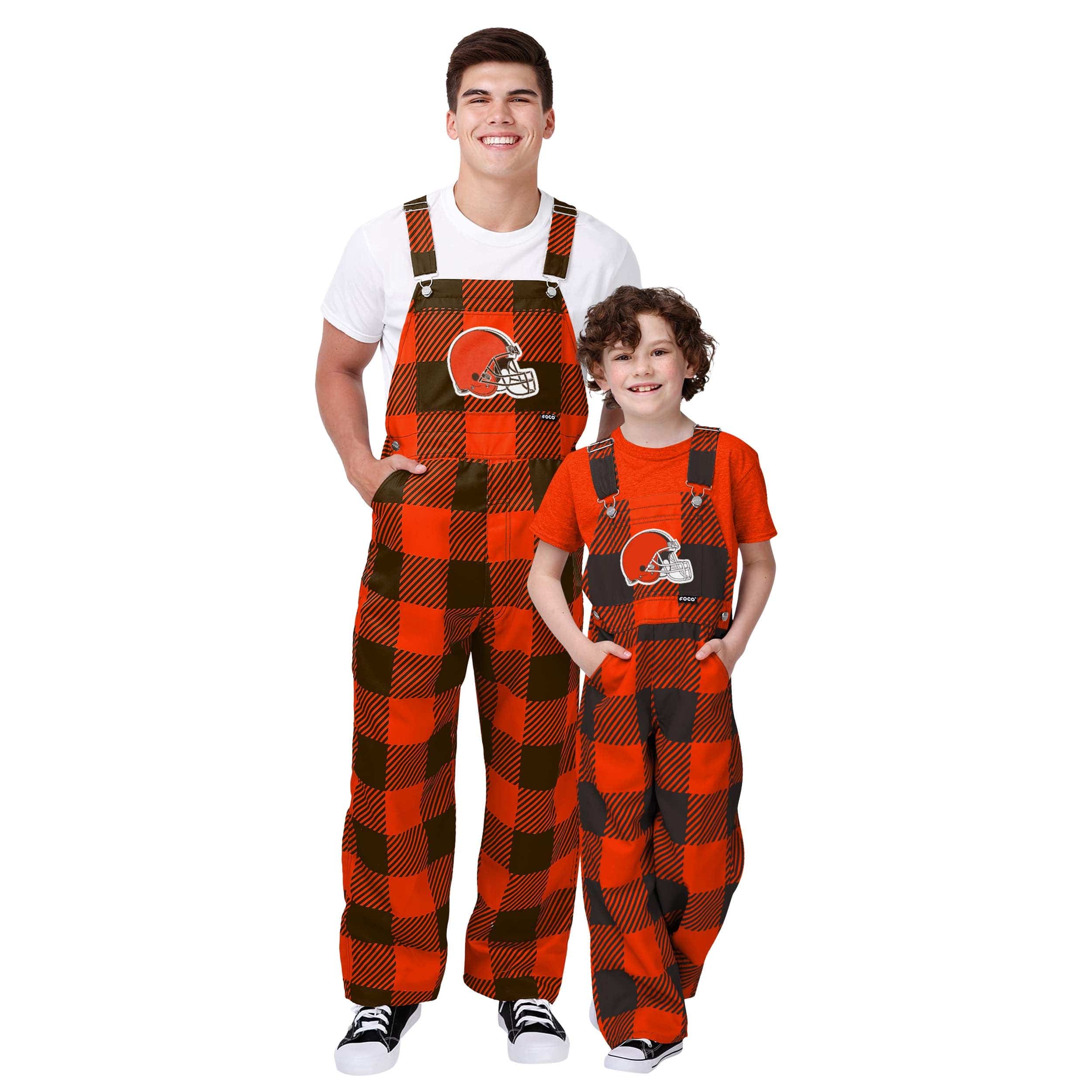 Cleveland Browns NFL Youth Plaid Bib Overalls - Image 3