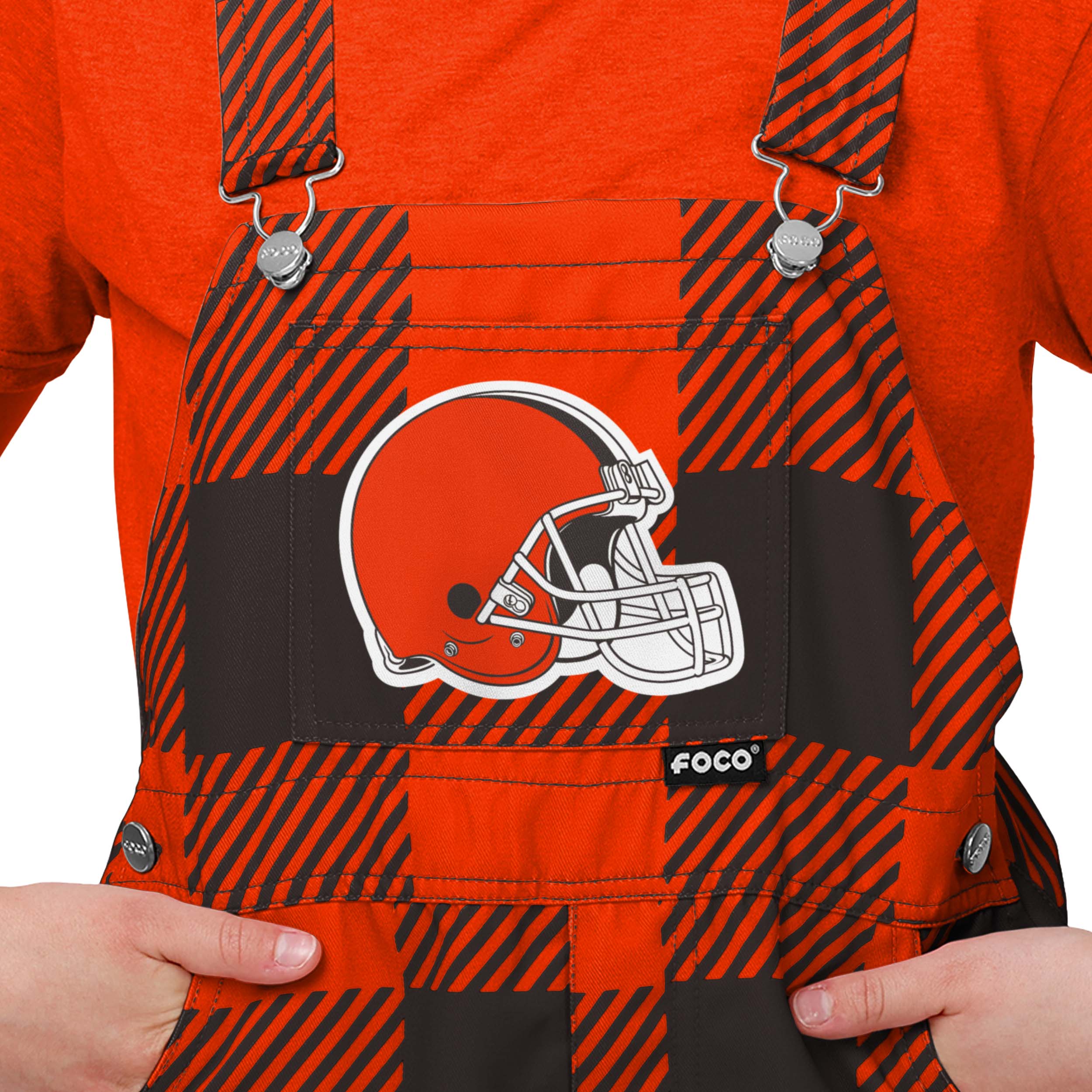Cleveland Browns NFL Youth Plaid Bib Overalls - Image 4