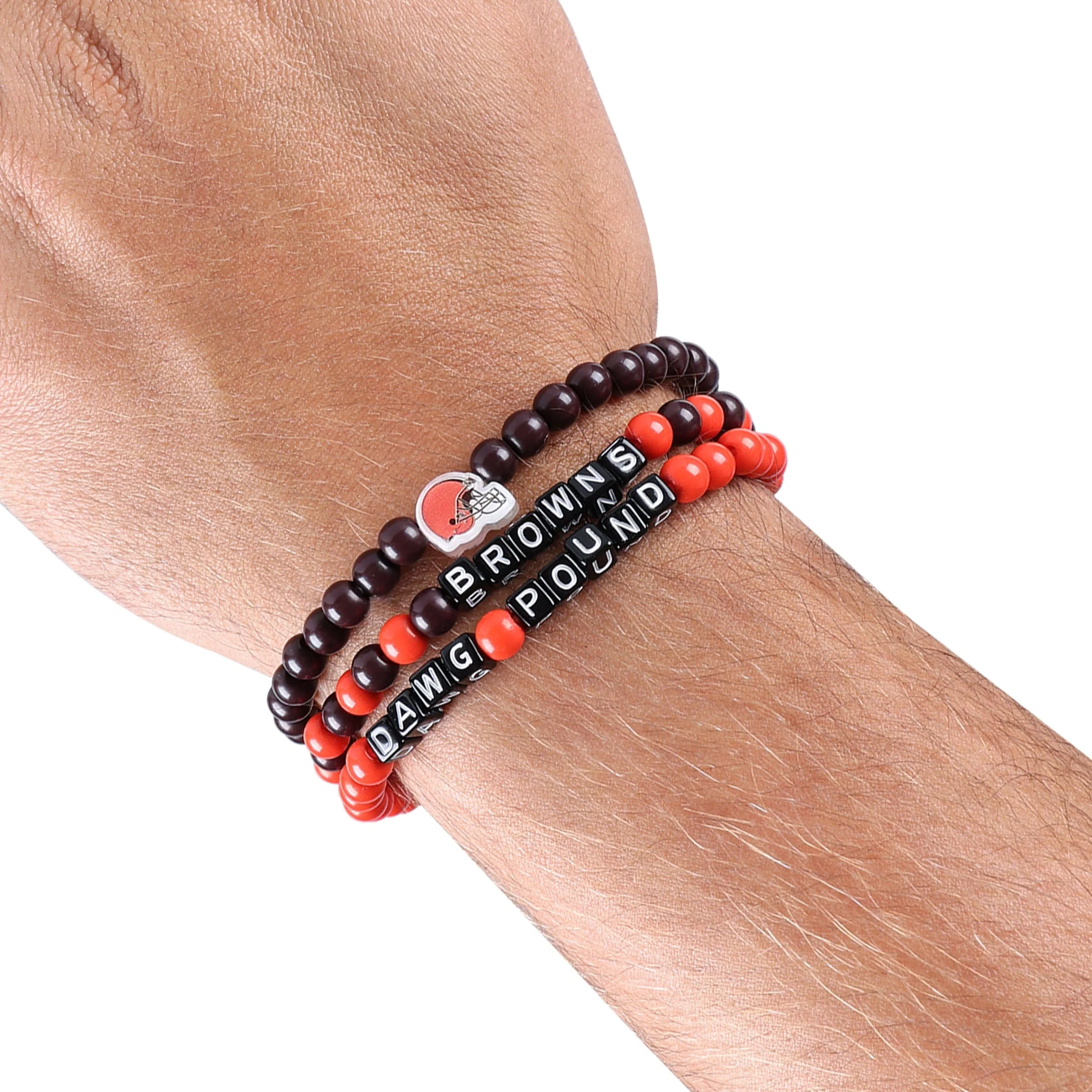 Cleveland Browns NFL 3 Pack Beaded Friendship Bracelet - Image 4