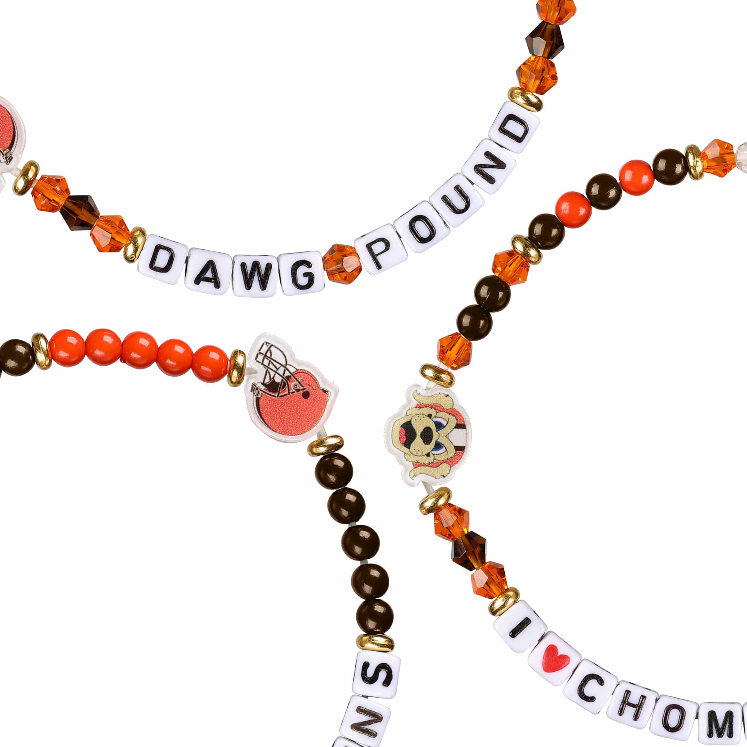 Cleveland Browns NFL 3 Pack Friendship Bracelet - Image 2