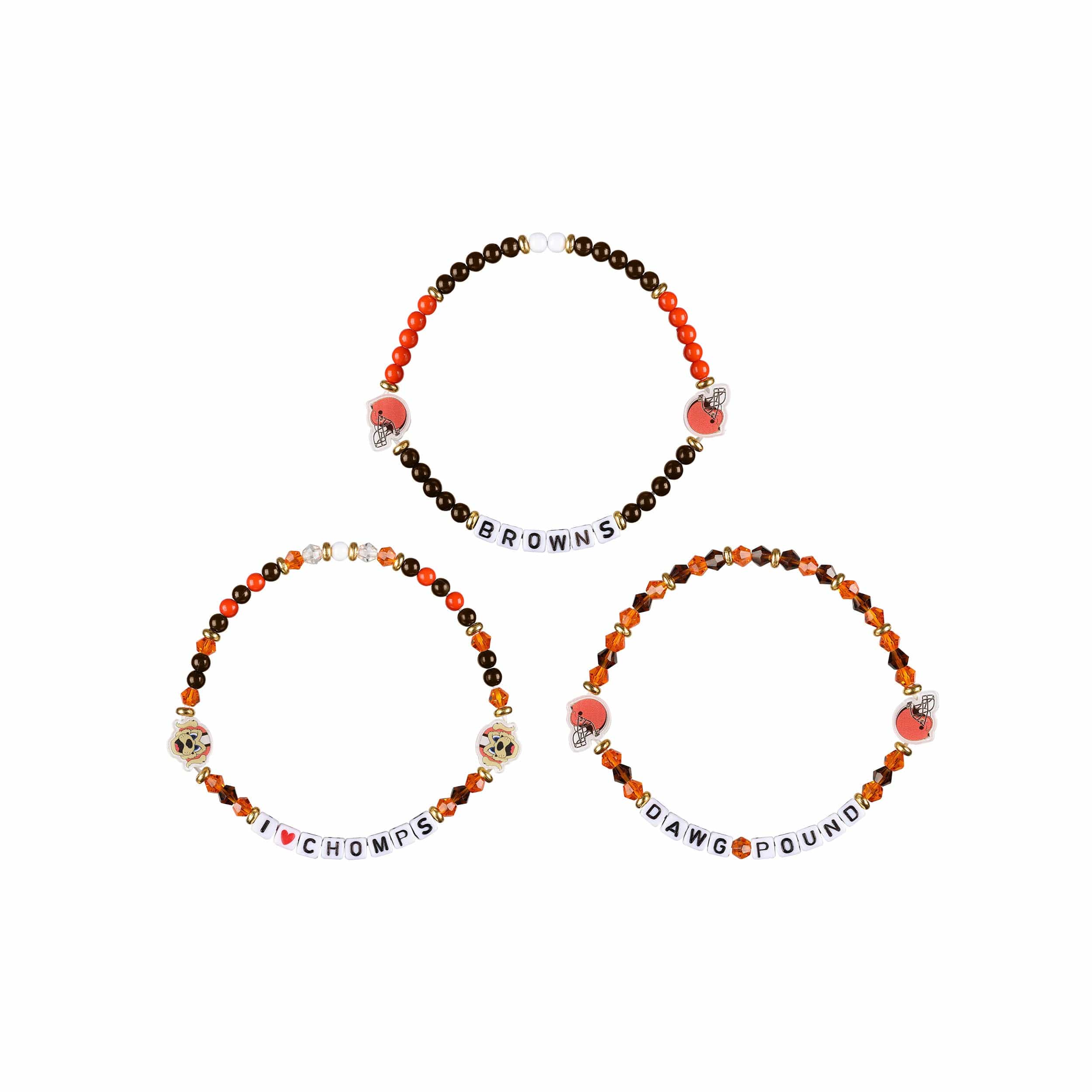 Cleveland Browns NFL 3 Pack Friendship Bracelet - Image 3