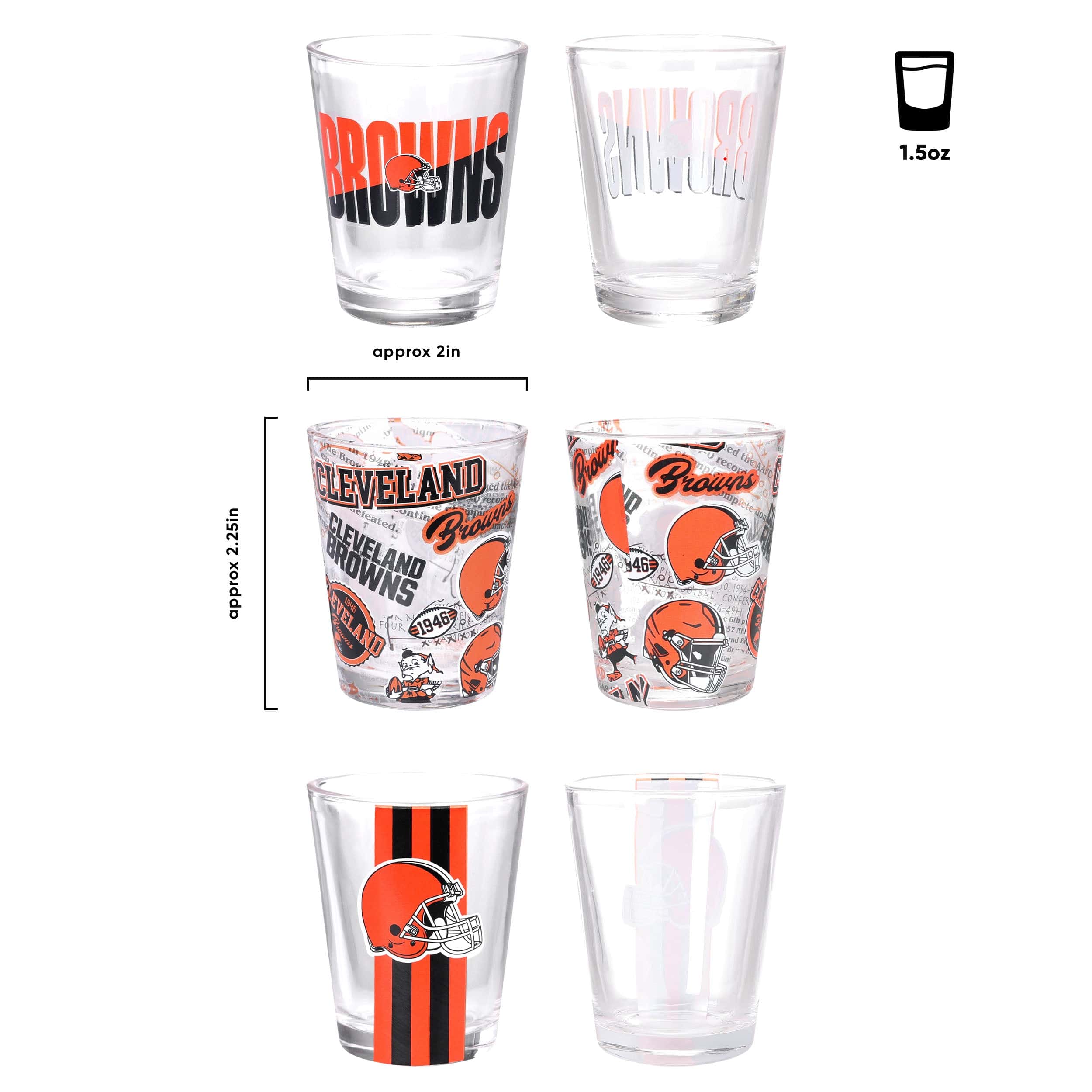 Cleveland Browns NFL 3 Pack Shot Glass - Image 3