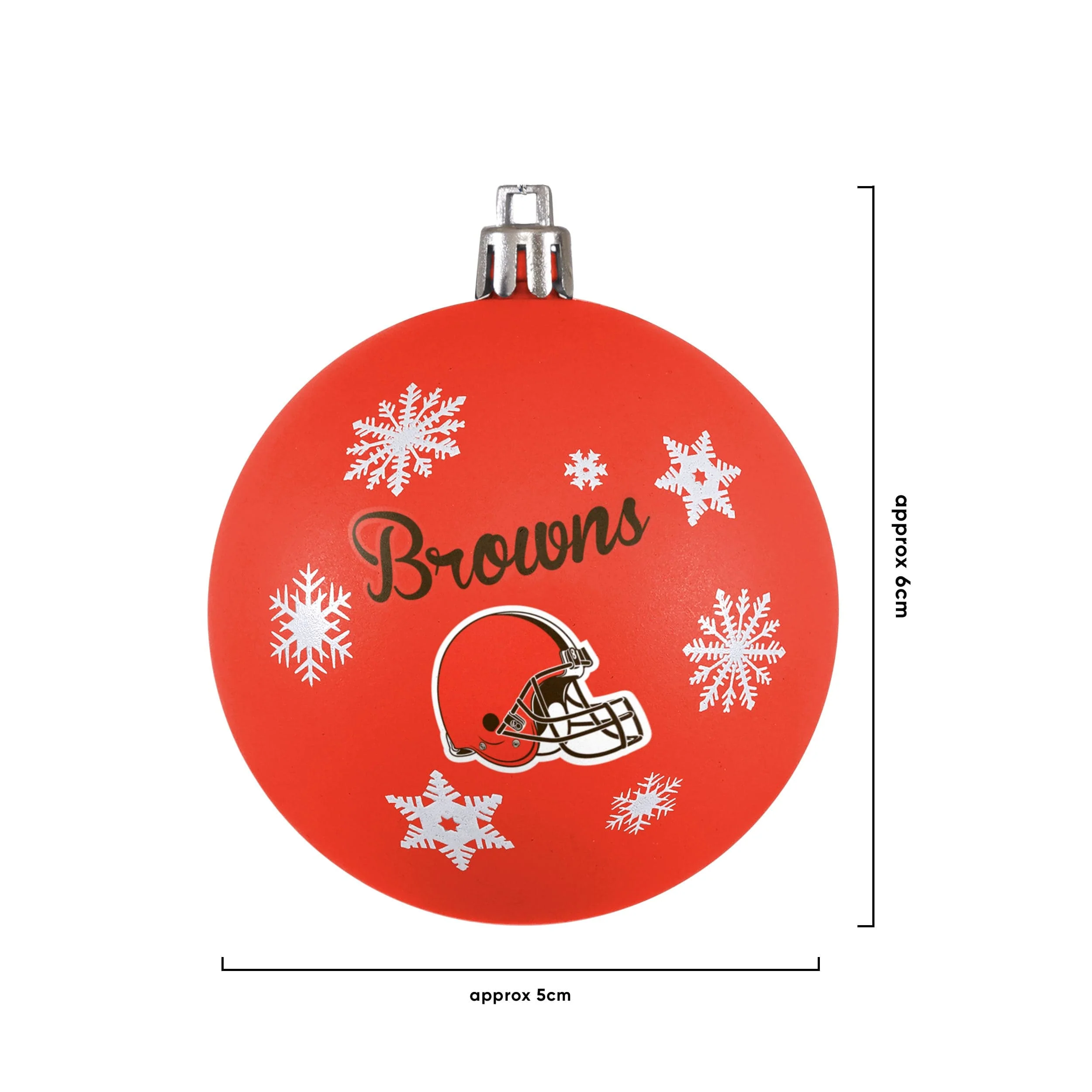 Cleveland Browns NFL 5 Pack Shatterproof Ball Ornament Set - Image 3