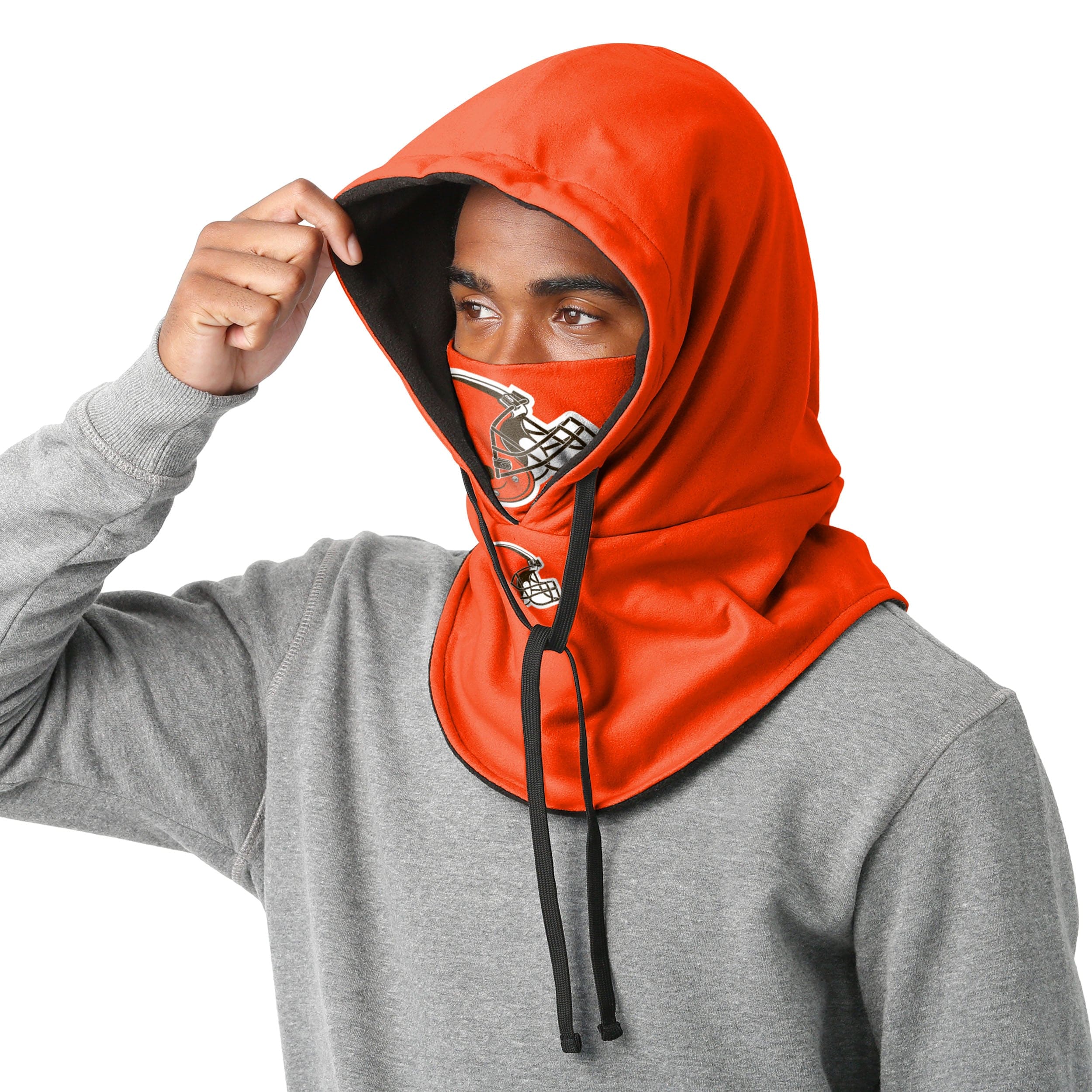 Cleveland Browns NFL Alternate Team Color Drawstring Hooded Gaiter - Image 3