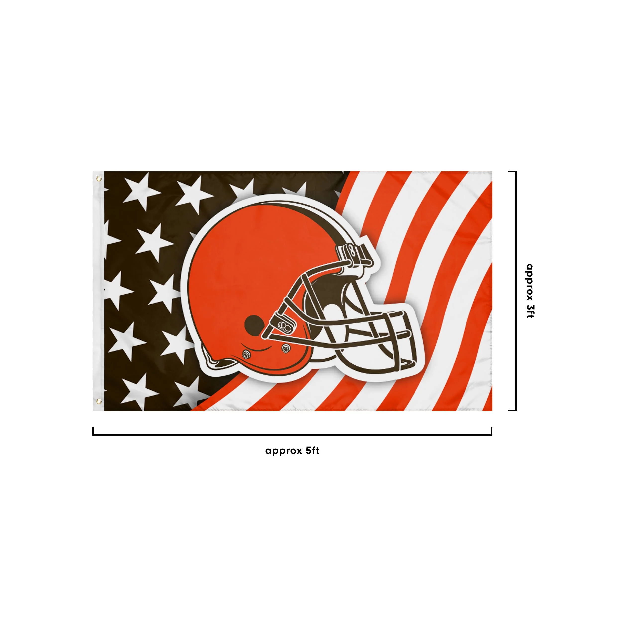 Cleveland Browns NFL Americana Horizontal Flag - Image 3