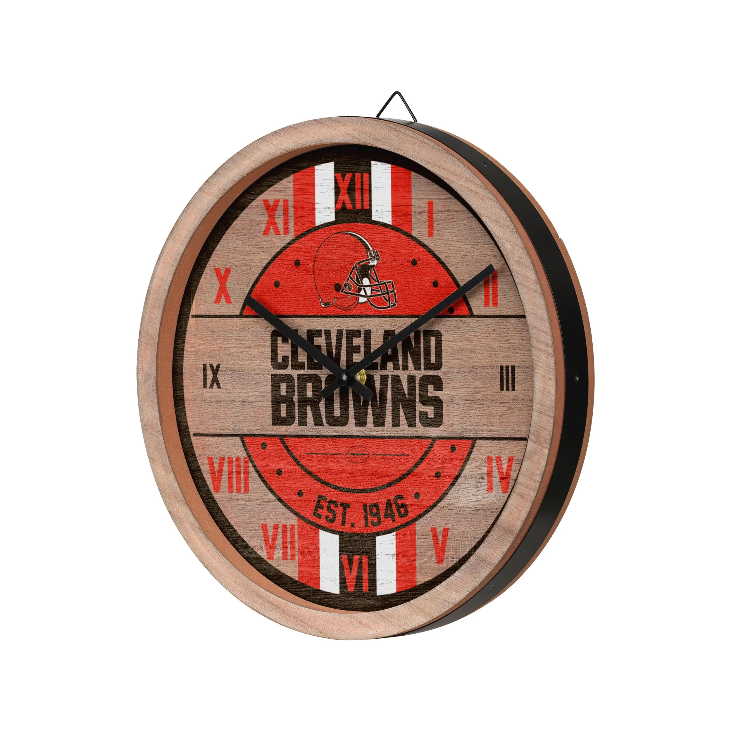 Cleveland Browns NFL Barrel Wall Clock - Image 2