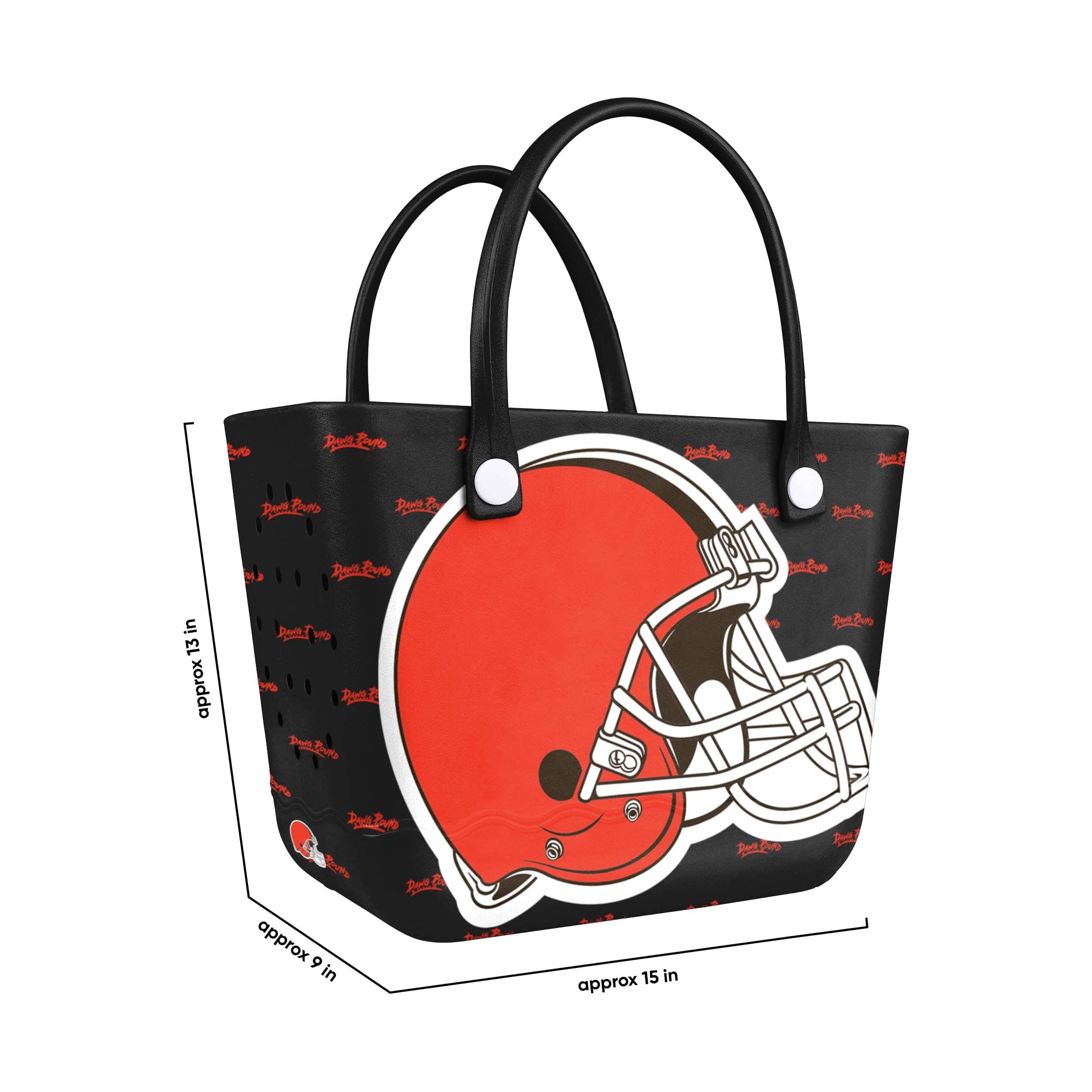 Cleveland Browns NFL Big Logo Mini Print Tailgate Tote Bag - Image 3