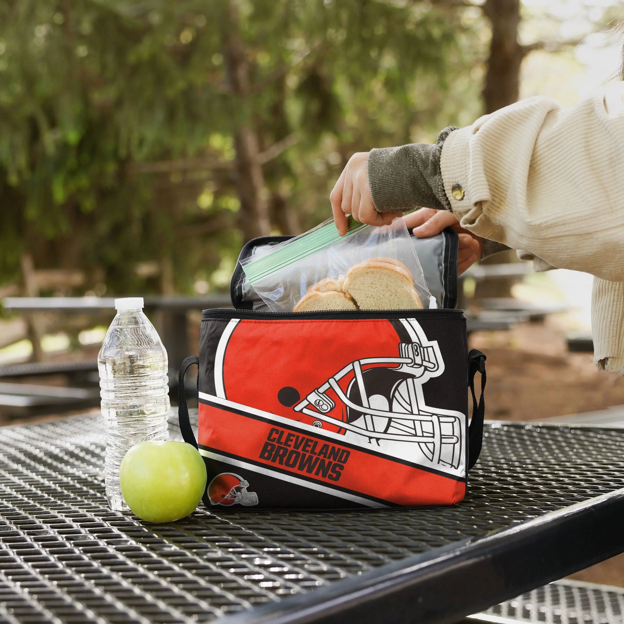 Cleveland Browns NFL Big Logo Stripe 6 Pack Cooler - Image 3