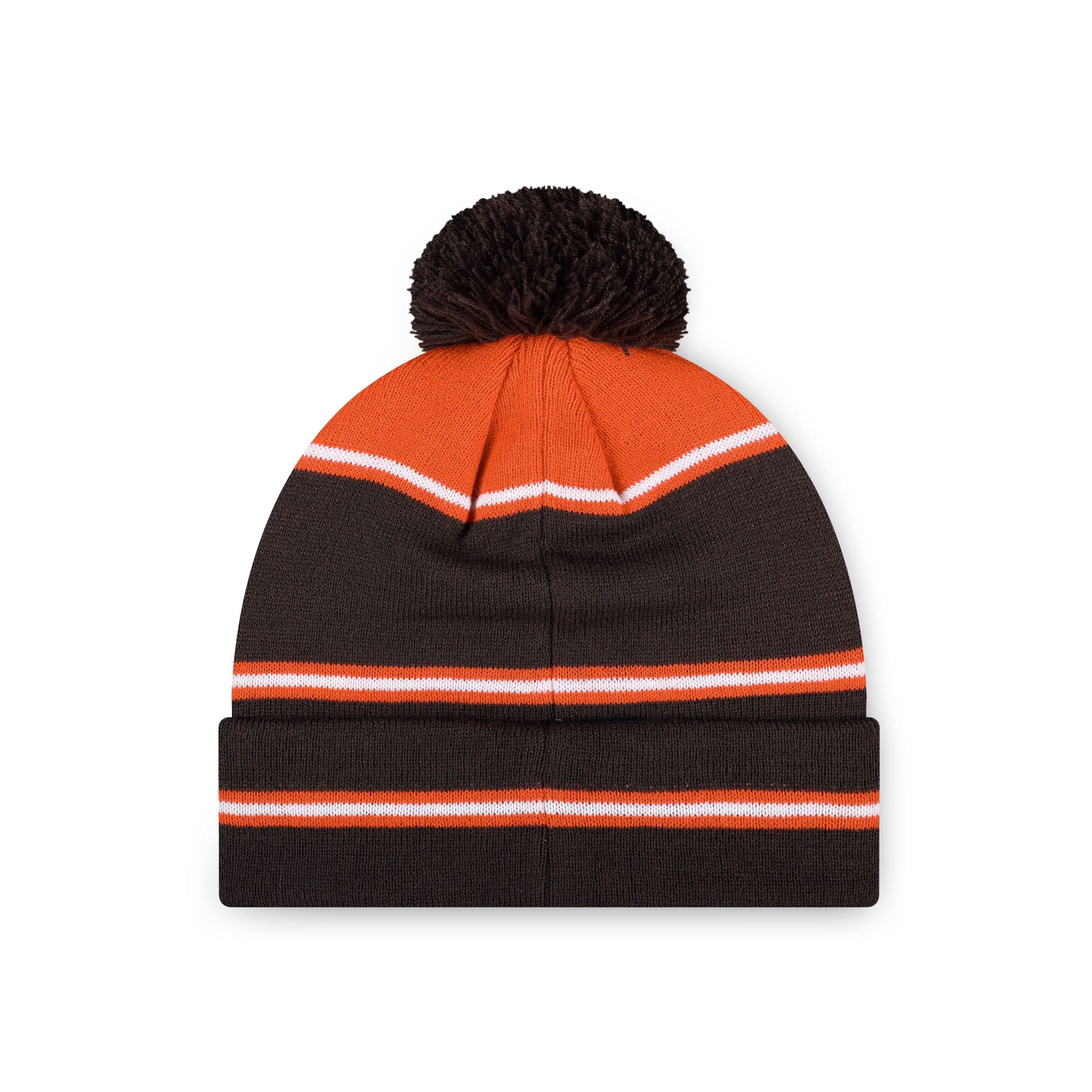 Cleveland Browns NFL Big Wordmark Stripe Pom Beanie - Image 2