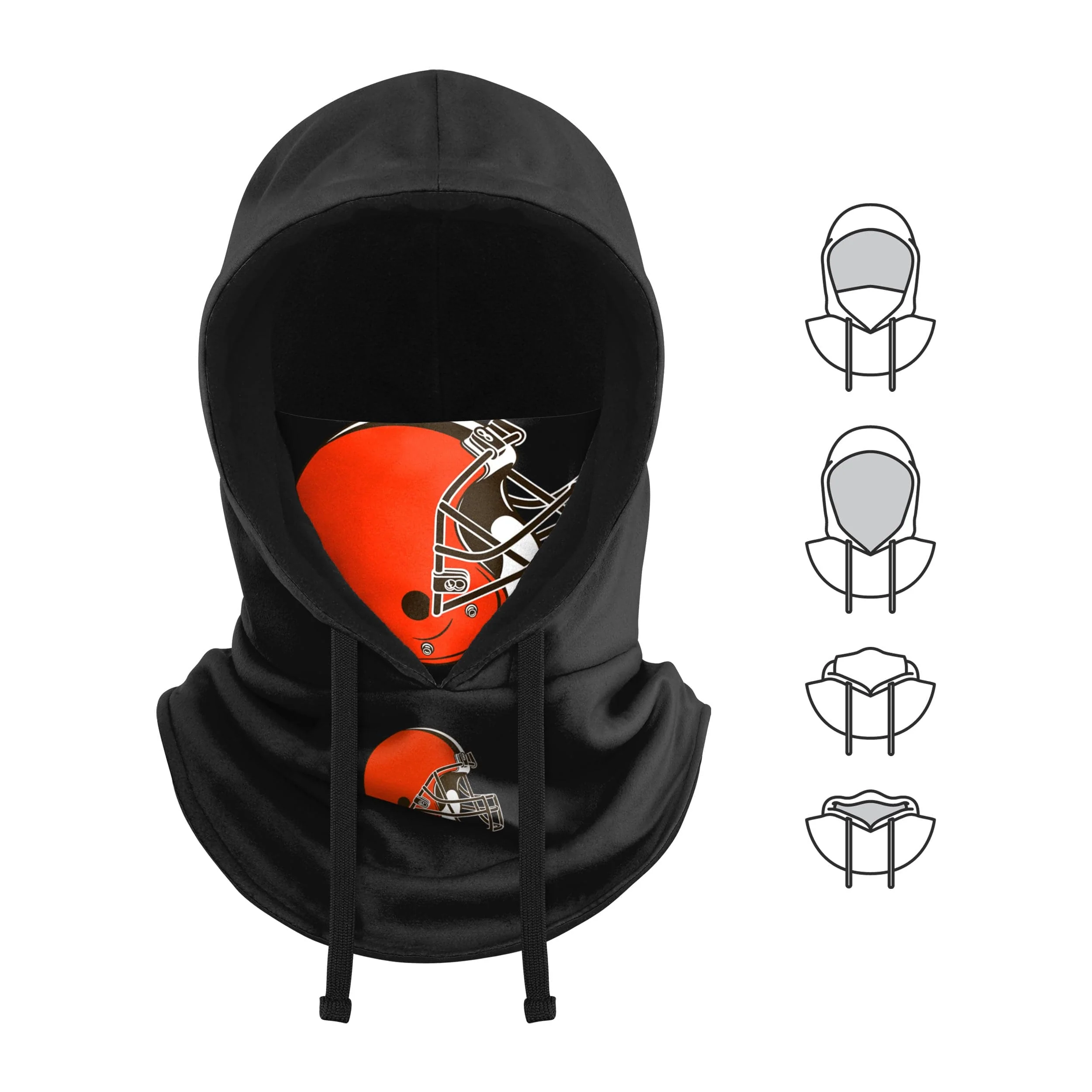 Cleveland Browns NFL Black Drawstring Hooded Gaiter - Image 5
