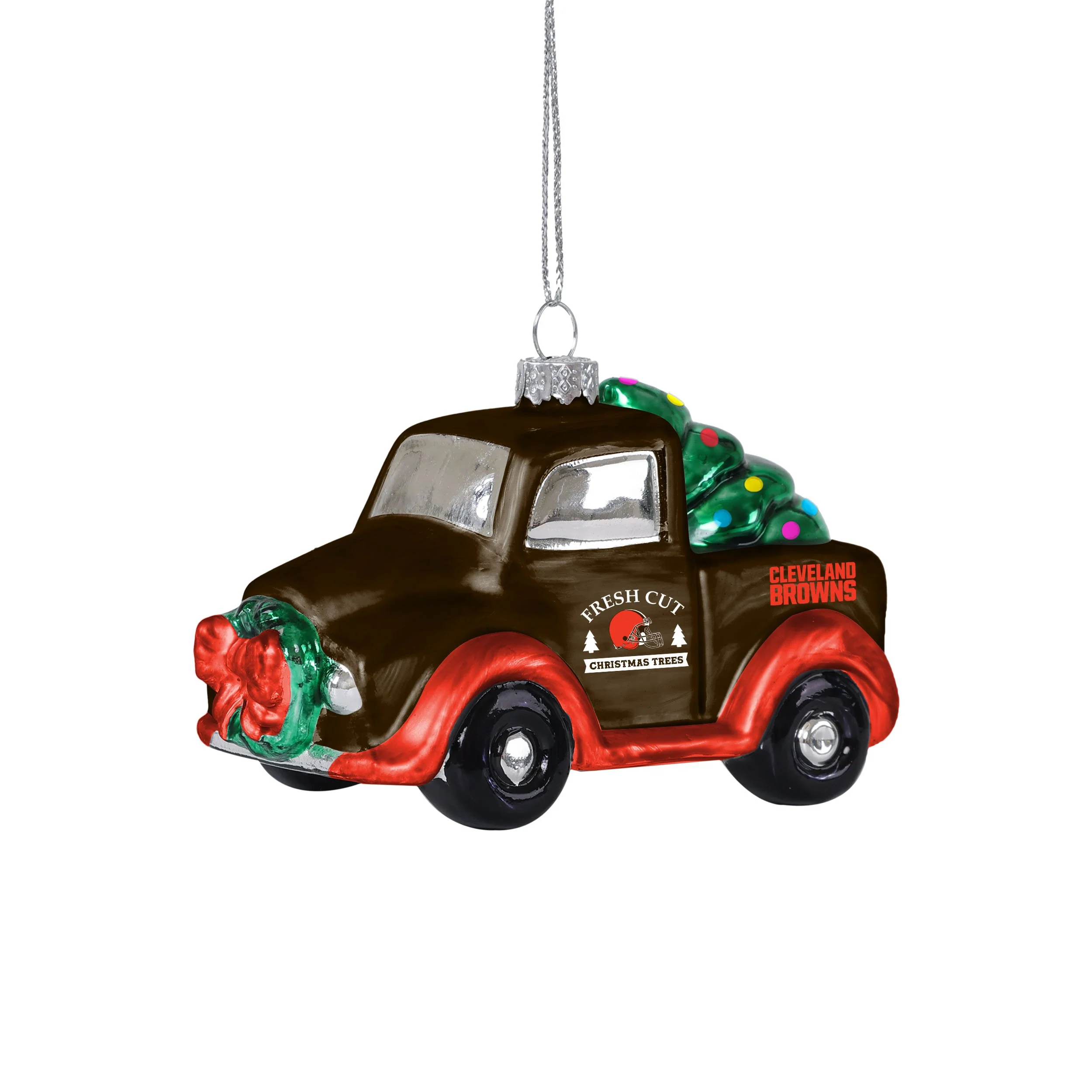 Cleveland Browns NFL Blown Glass Truck Ornament - Image 2