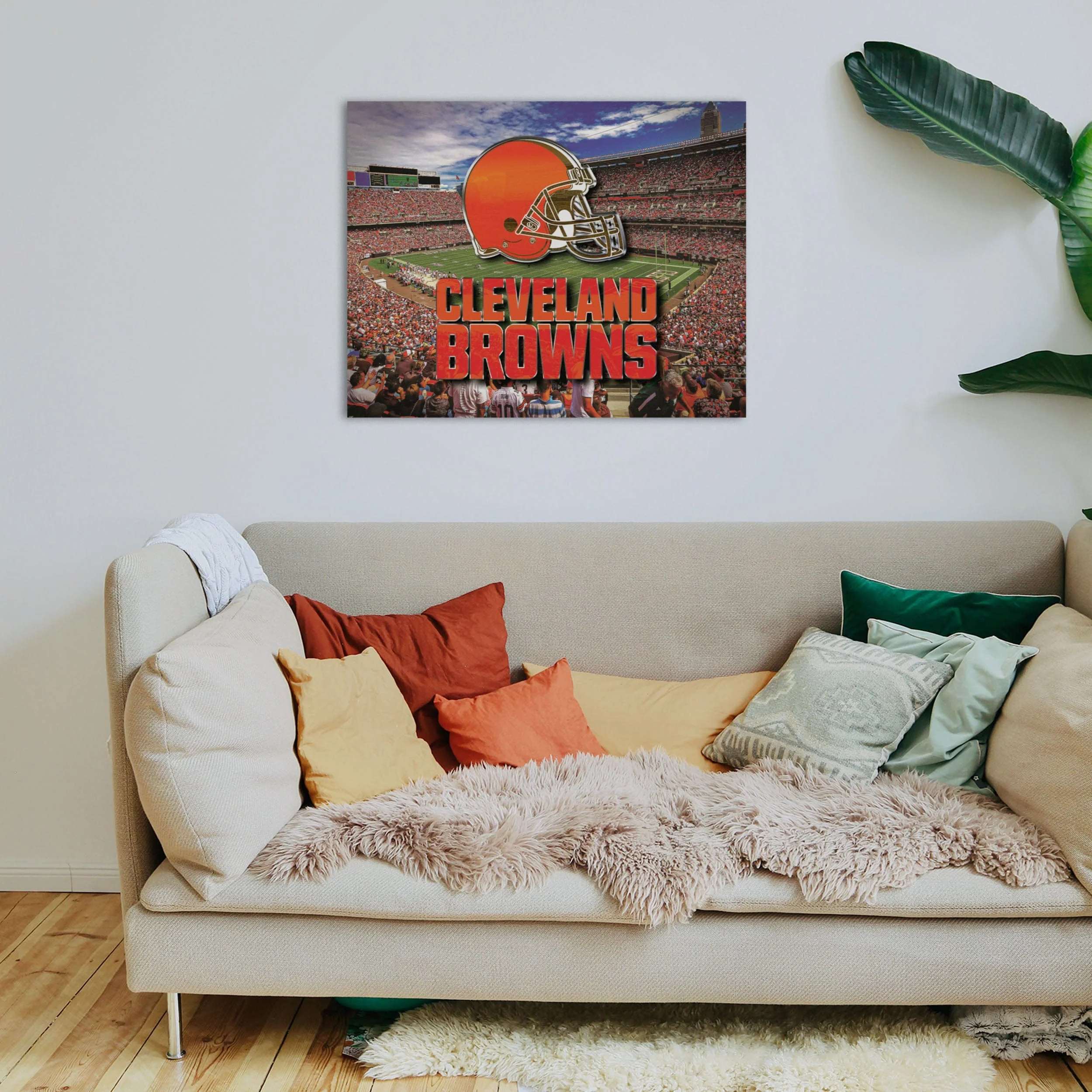 Cleveland Browns NFL Canvas Wall Sign - Image 3