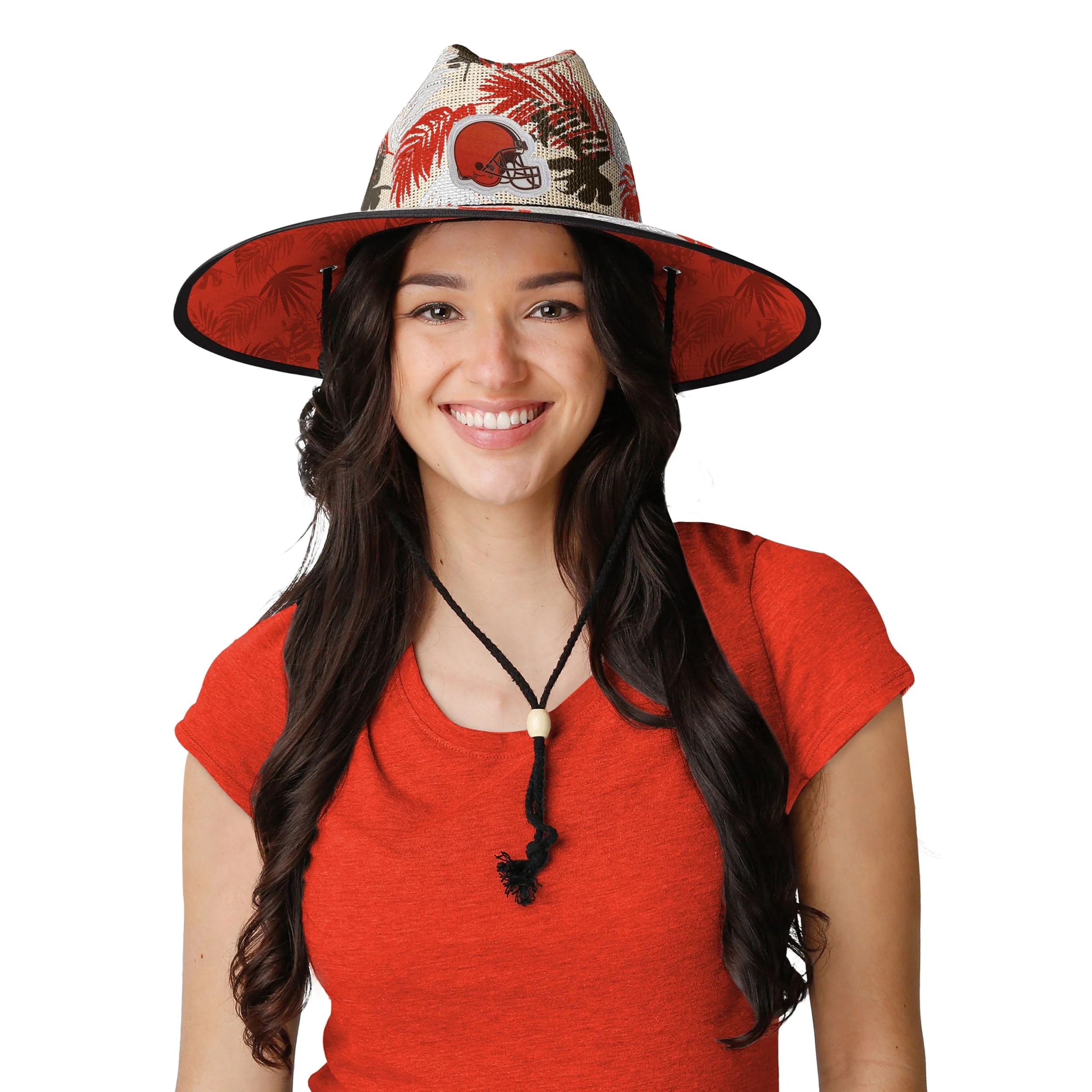 Cleveland Browns NFL Floral Printed Straw Hat - Image 2
